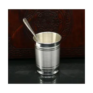 999 pure silver Water/milk tumbler, silver vessel, silver baby set utensils, silver puja article
