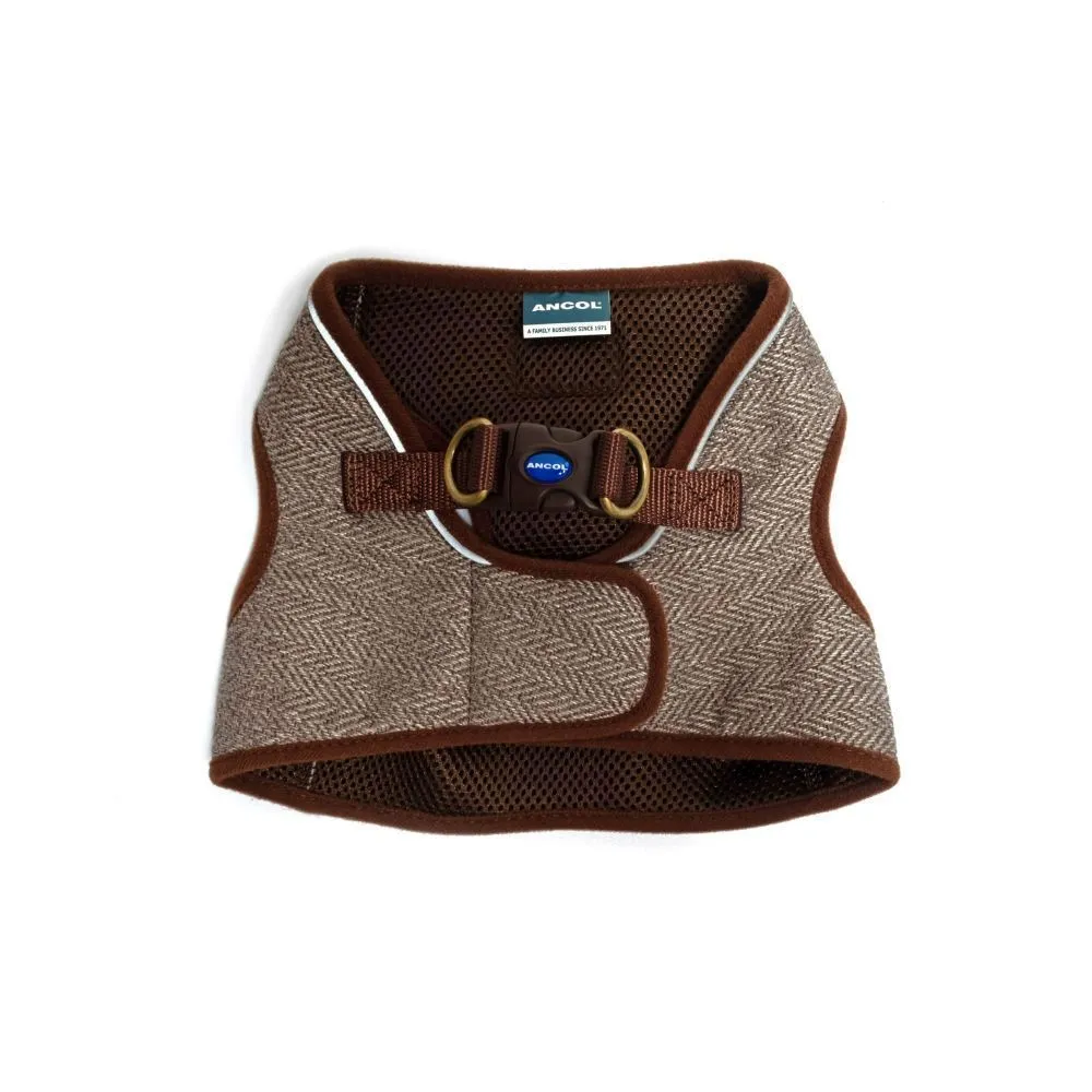 Ancol Heritage Small/Med (41-47cm) Taupe Herringbone Step-In Harness