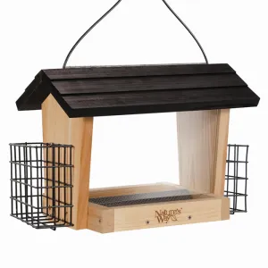 Cedar 6 QT Hopper Bird Feeder with Suet