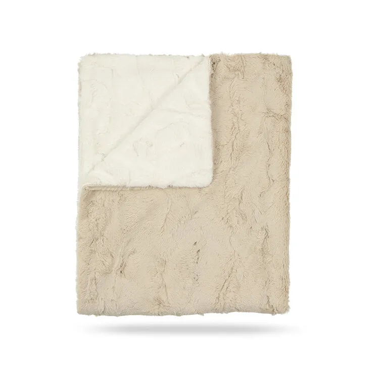 Champagne and Natural Solid Fur Blanket