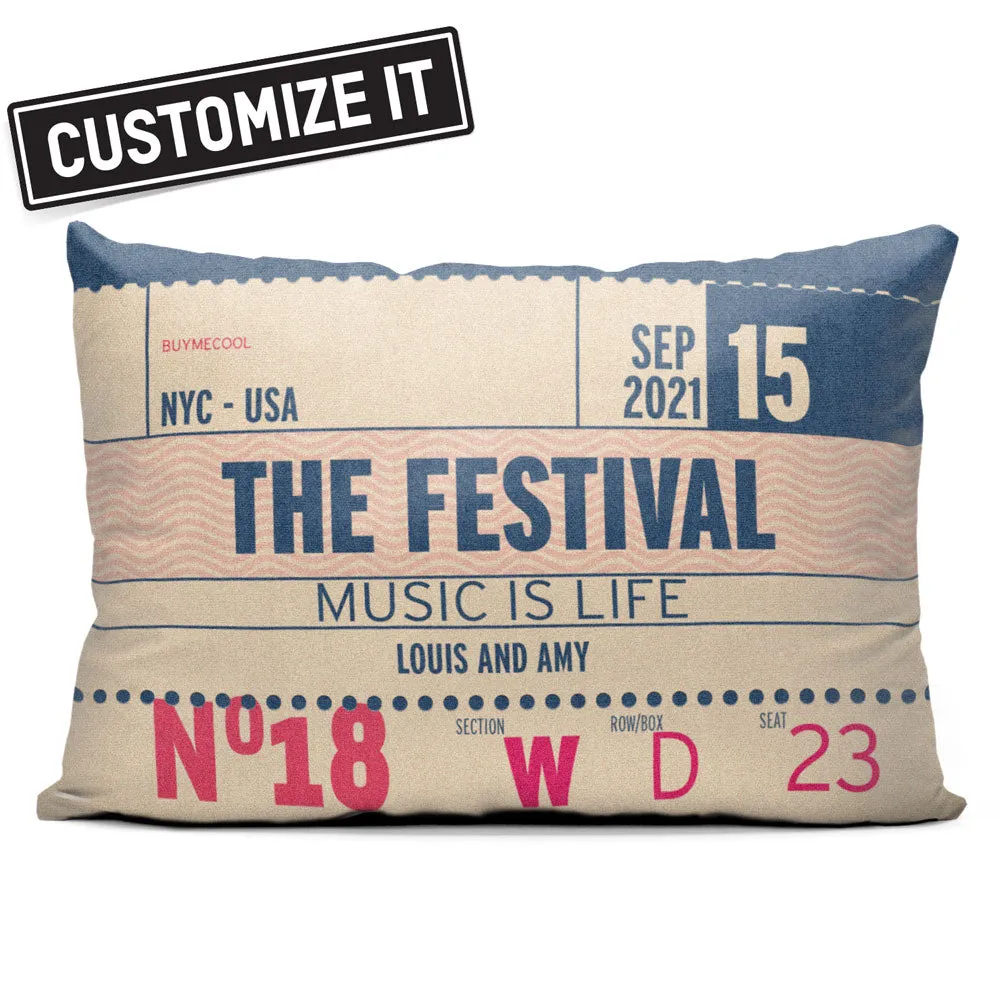 Concert Ticket - Retro - Throw Pillow