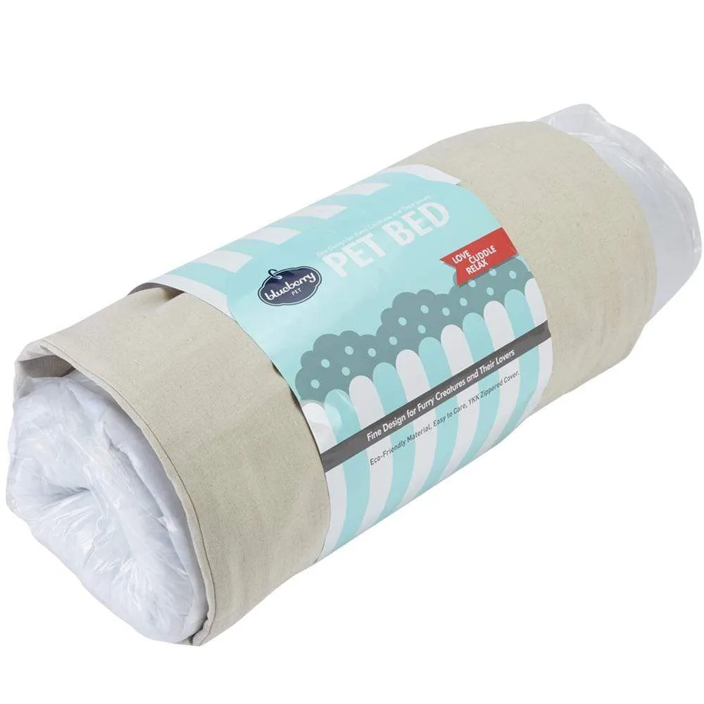 Cover-removable and Washable Color Block Linen Blend Dog Bed