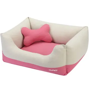 Cover-removable and Washable Dog Bed, Pink, Linen Blend