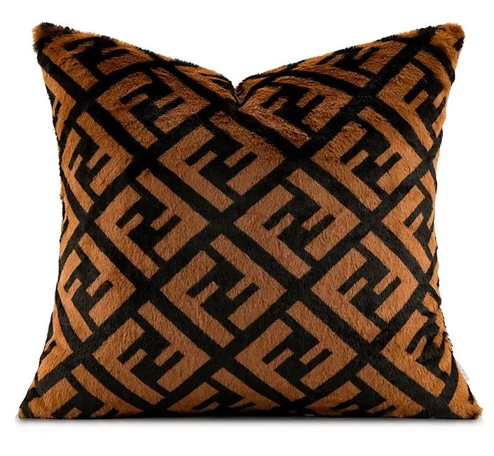 Decorative Pillow Covers, Brown Modern Pillows for Couch, Abstract Decorative Throw Pillows for Living Room, Large Modern Sofa Pillow Cases