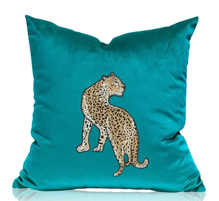 Decorative Pillows for Living Room， Contemporary Throw Pillows, Cheetah Decorative Cushion, Modern Sofa Pillows