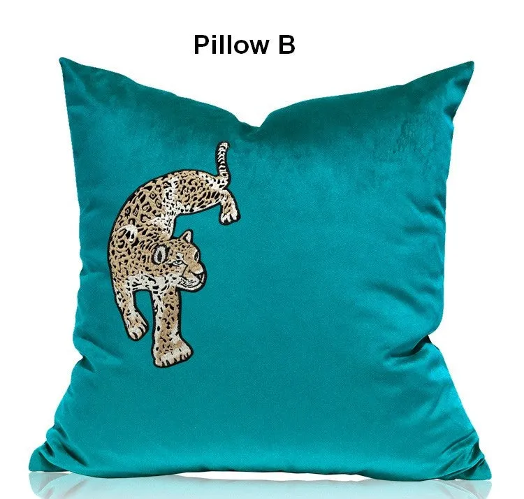 Decorative Pillows for Living Room， Contemporary Throw Pillows, Cheetah Decorative Cushion, Modern Sofa Pillows