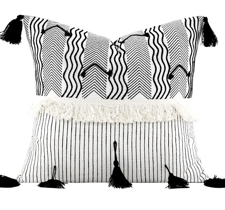 Decorative Throw Pillows for Bedroom, Large Throw Pillow for Interior Design, Ethnic Square Modern Throw Pillows for Couch, Contemporary Modern Sofa Pillows
