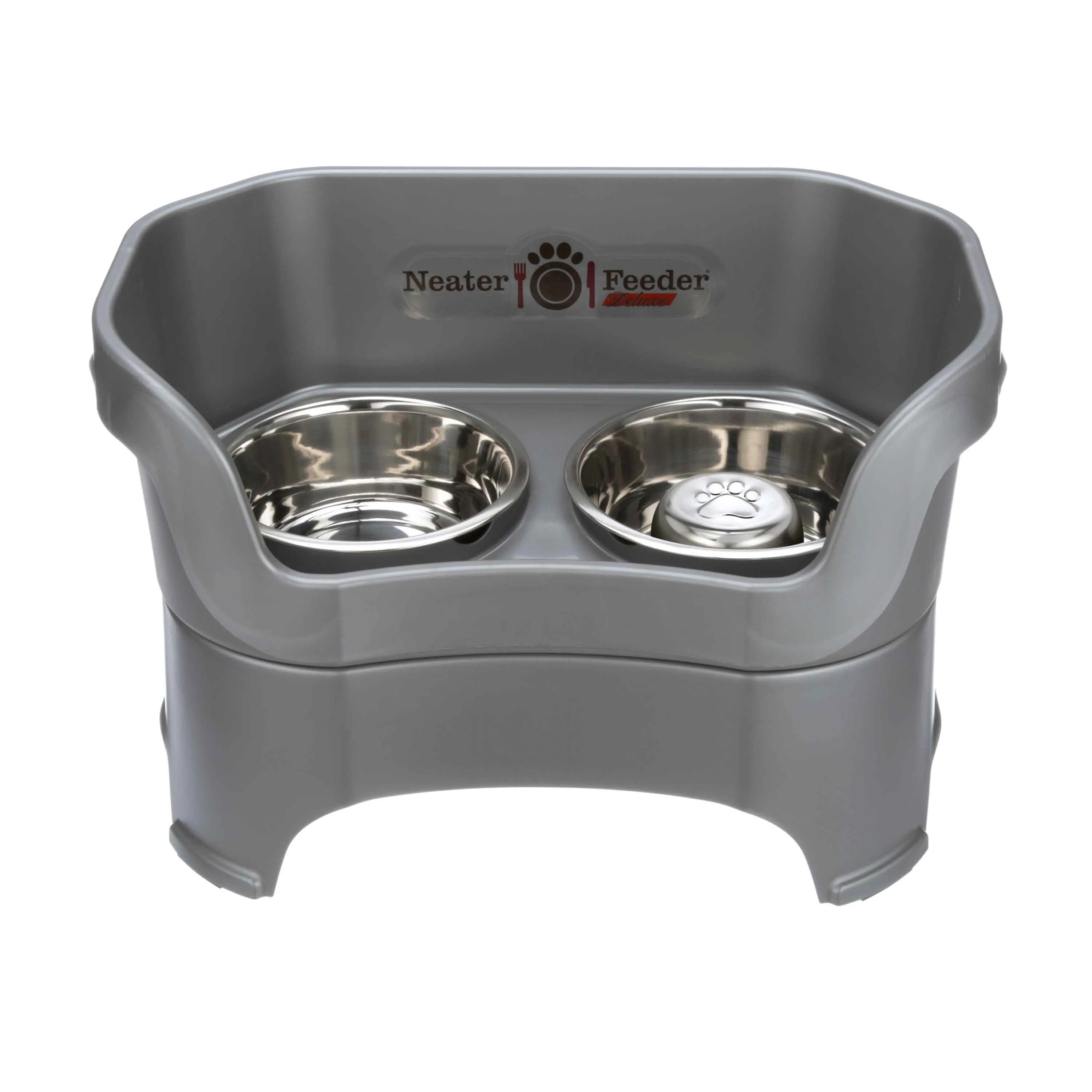 DELUXE Neater Feeder with Stainless Steel Slow Feed Bowl