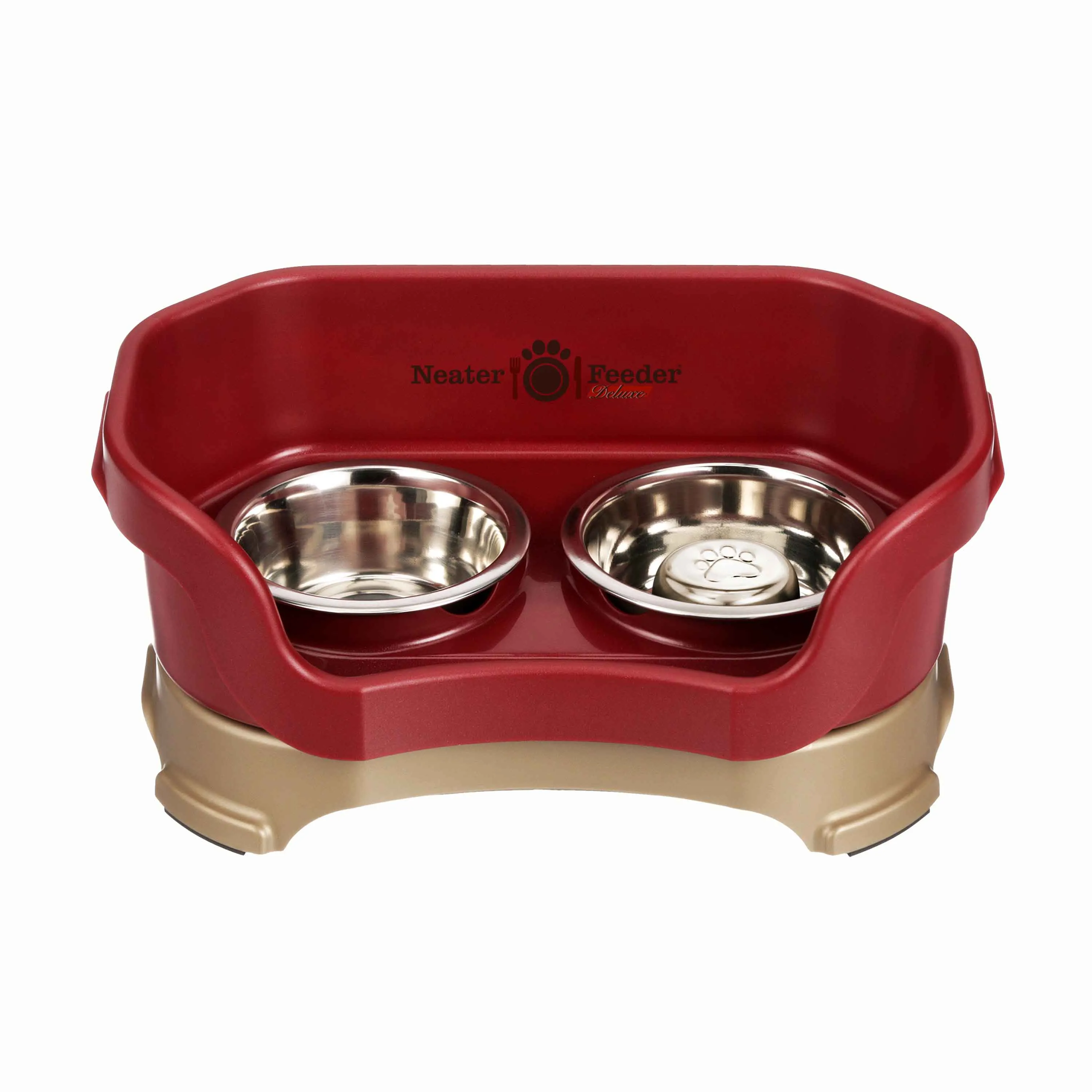 DELUXE Neater Feeder with Stainless Steel Slow Feed Bowl