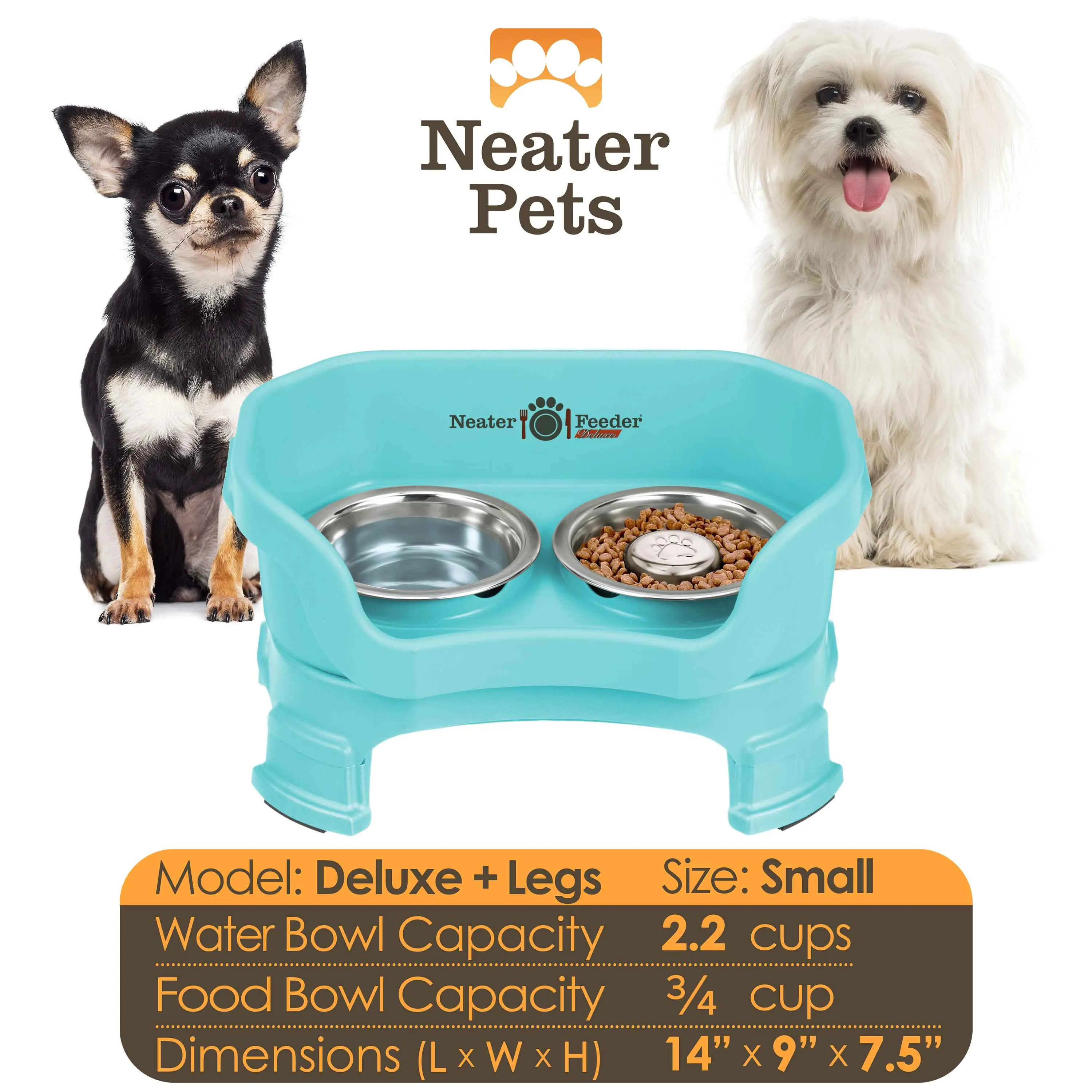 DELUXE Neater Feeder with Stainless Steel Slow Feed Bowl