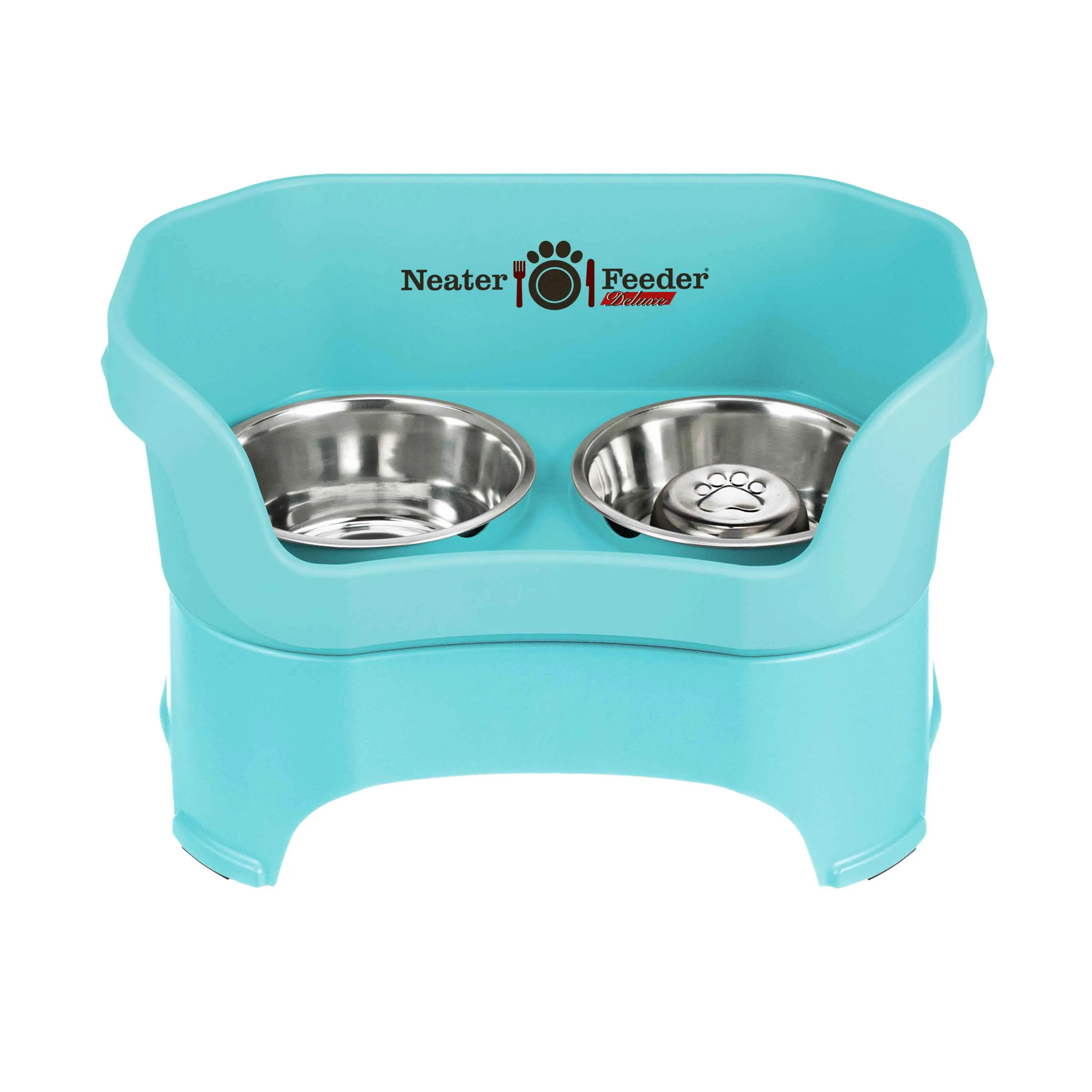 DELUXE Neater Feeder with Stainless Steel Slow Feed Bowl