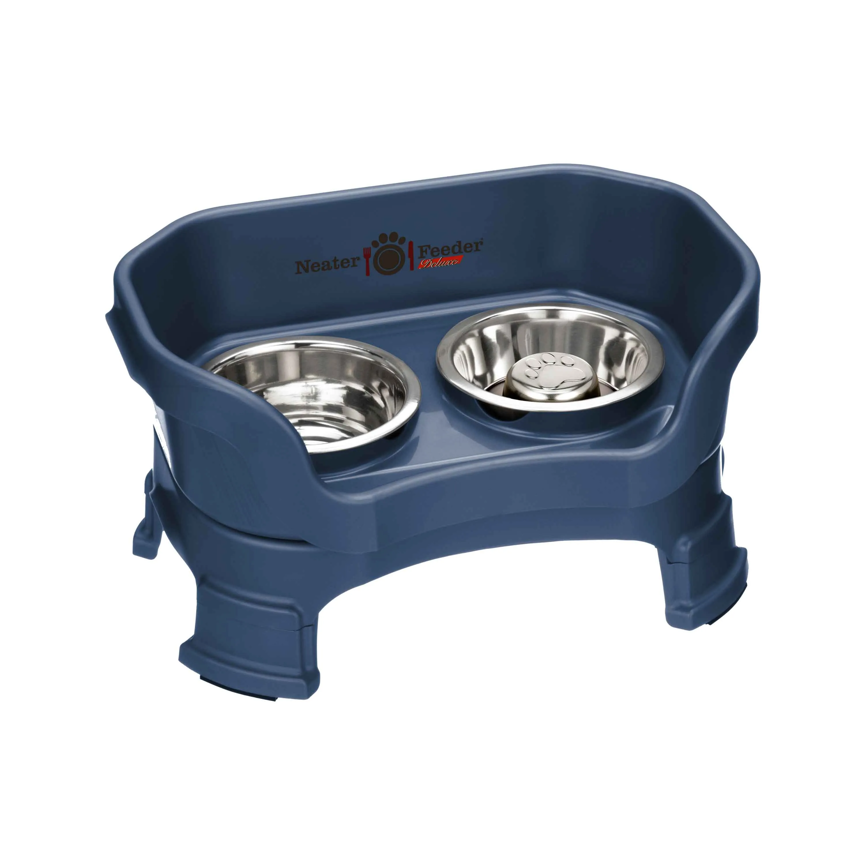 DELUXE Neater Feeder with Stainless Steel Slow Feed Bowl