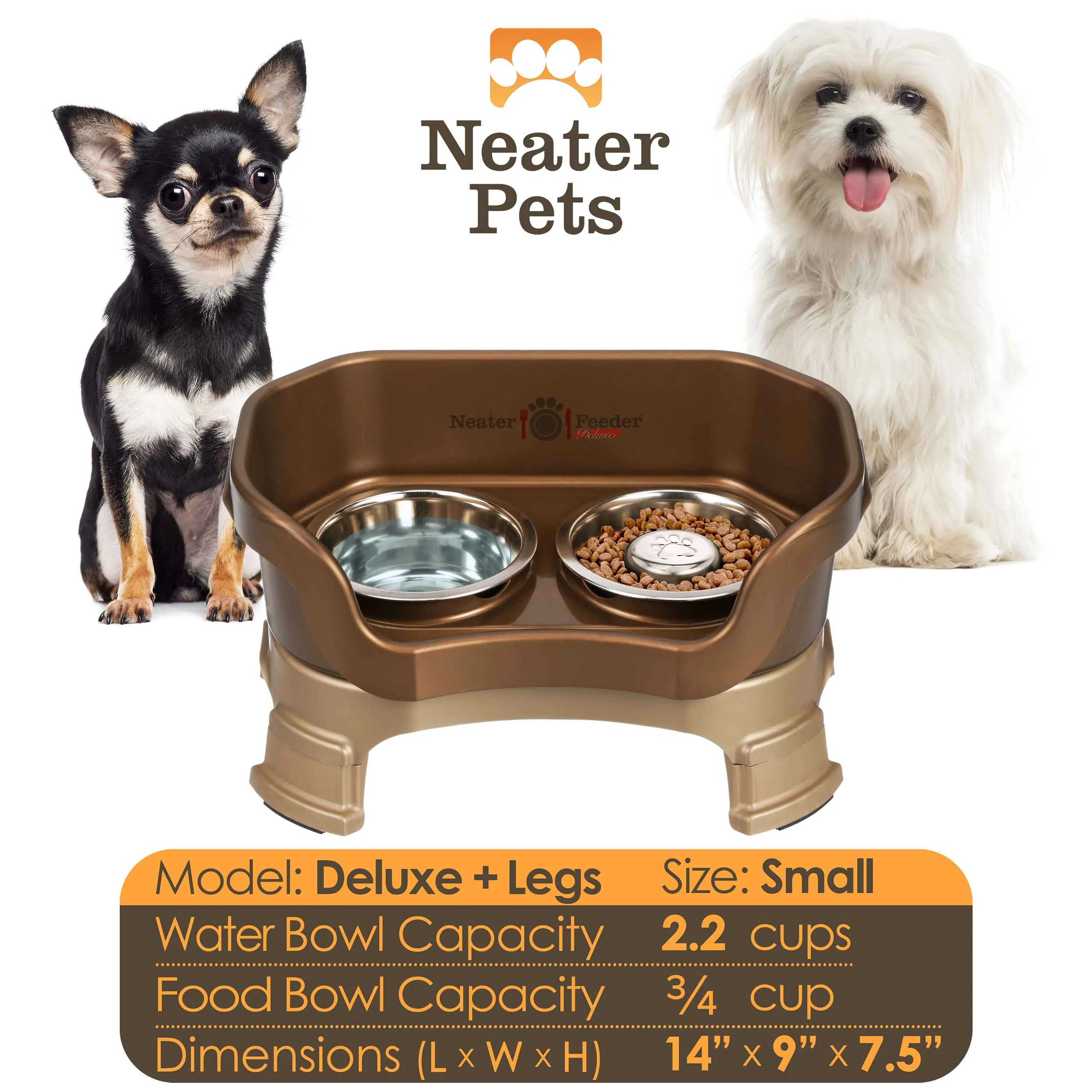 DELUXE Neater Feeder with Stainless Steel Slow Feed Bowl
