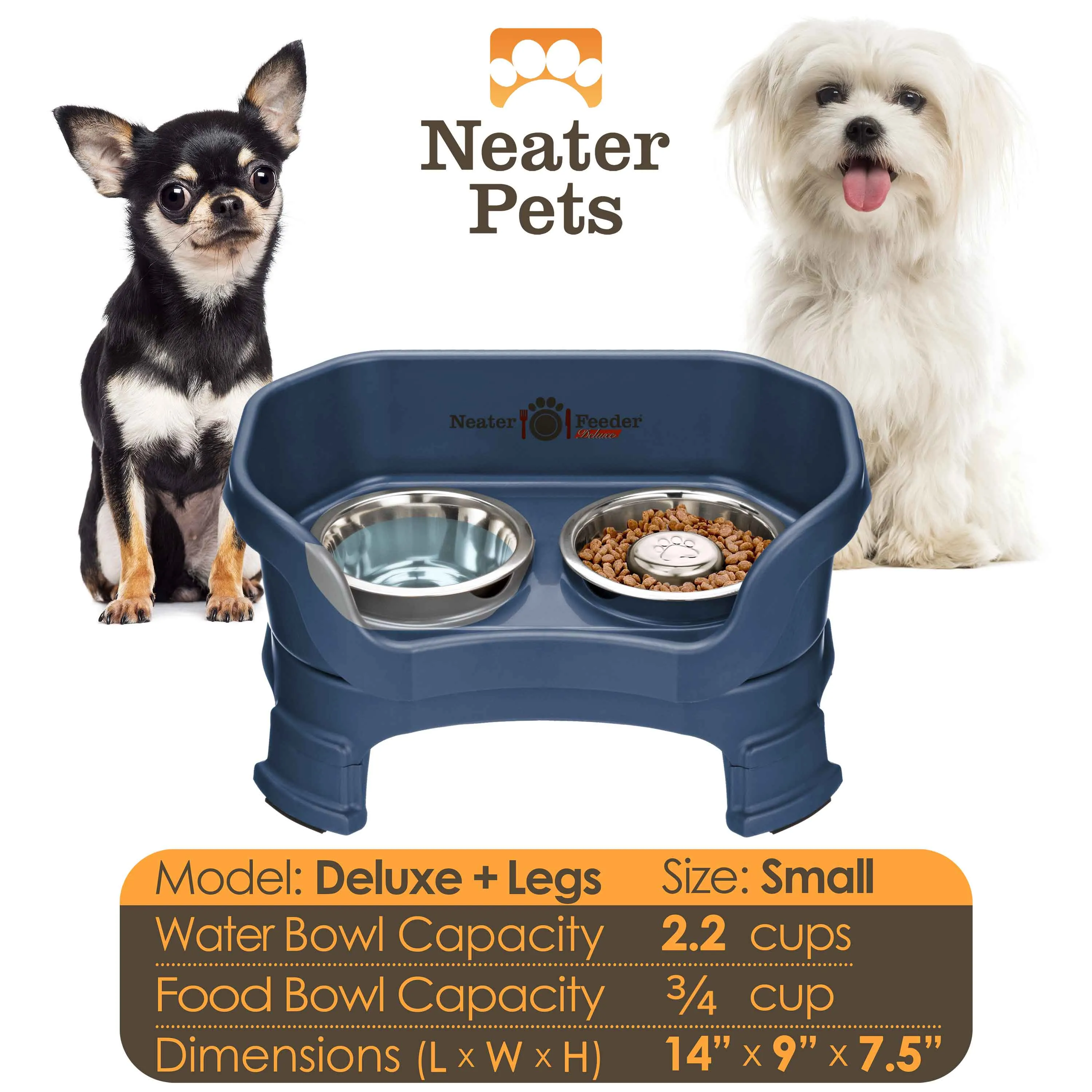 DELUXE Neater Feeder with Stainless Steel Slow Feed Bowl
