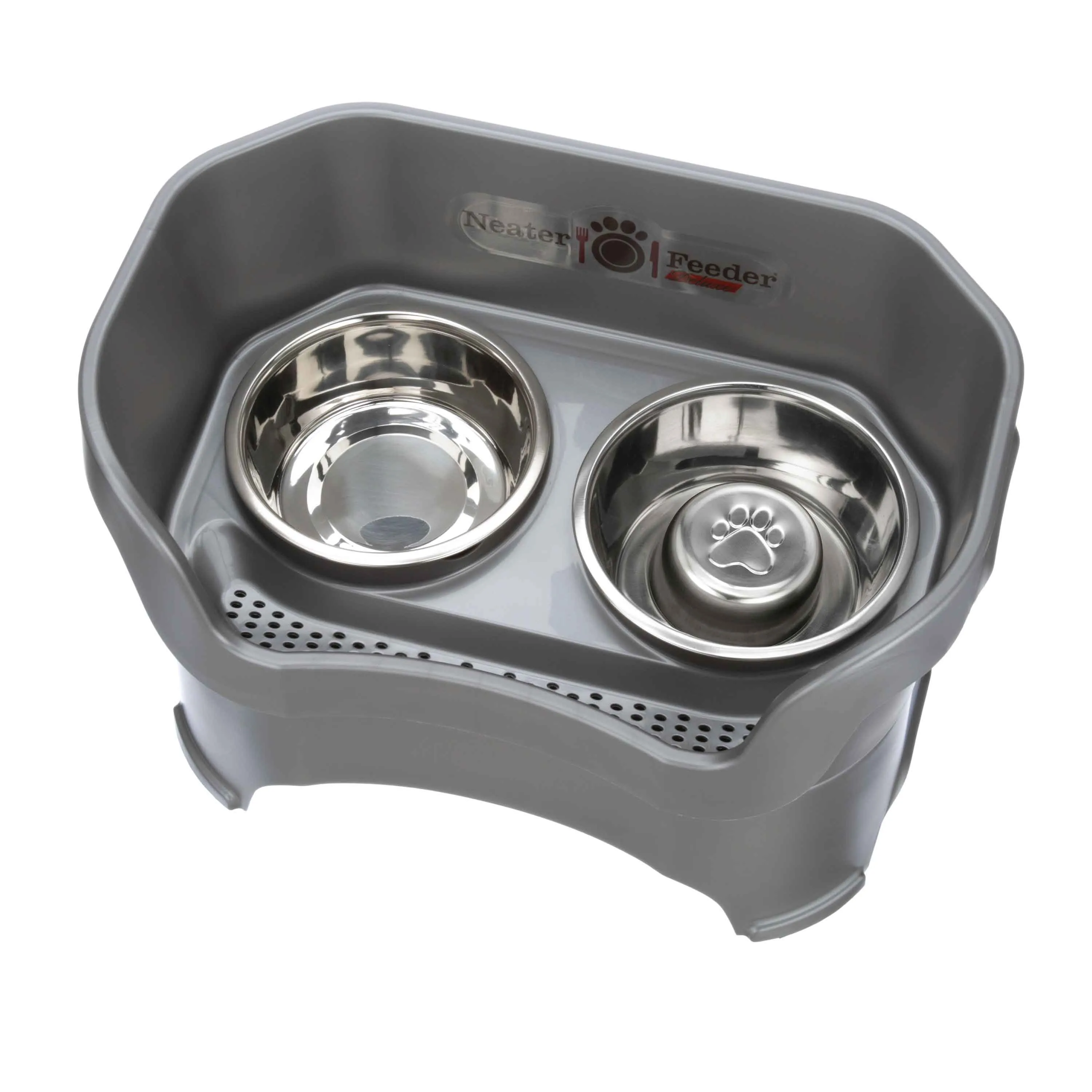DELUXE Neater Feeder with Stainless Steel Slow Feed Bowl