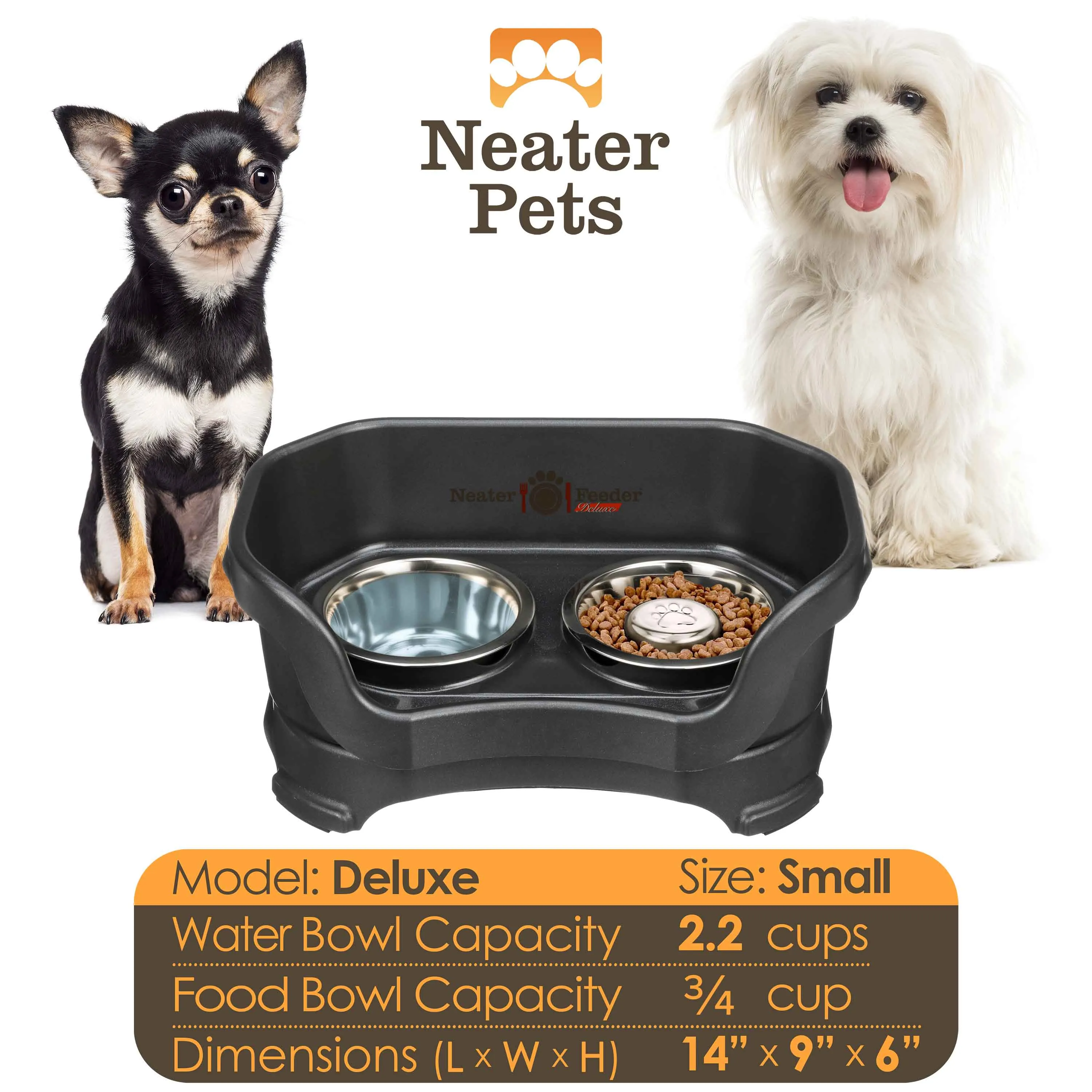 DELUXE Neater Feeder with Stainless Steel Slow Feed Bowl