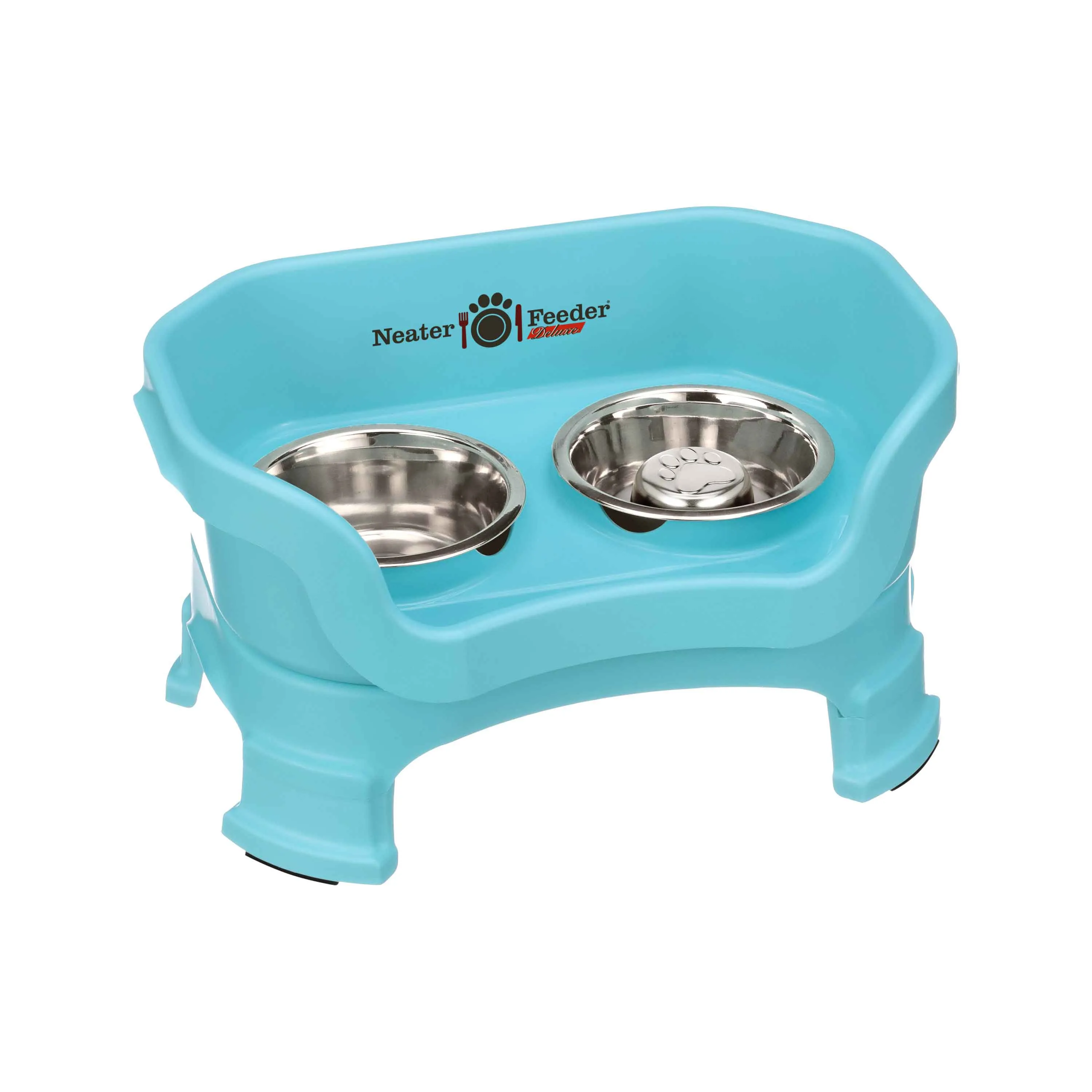 DELUXE Neater Feeder with Stainless Steel Slow Feed Bowl