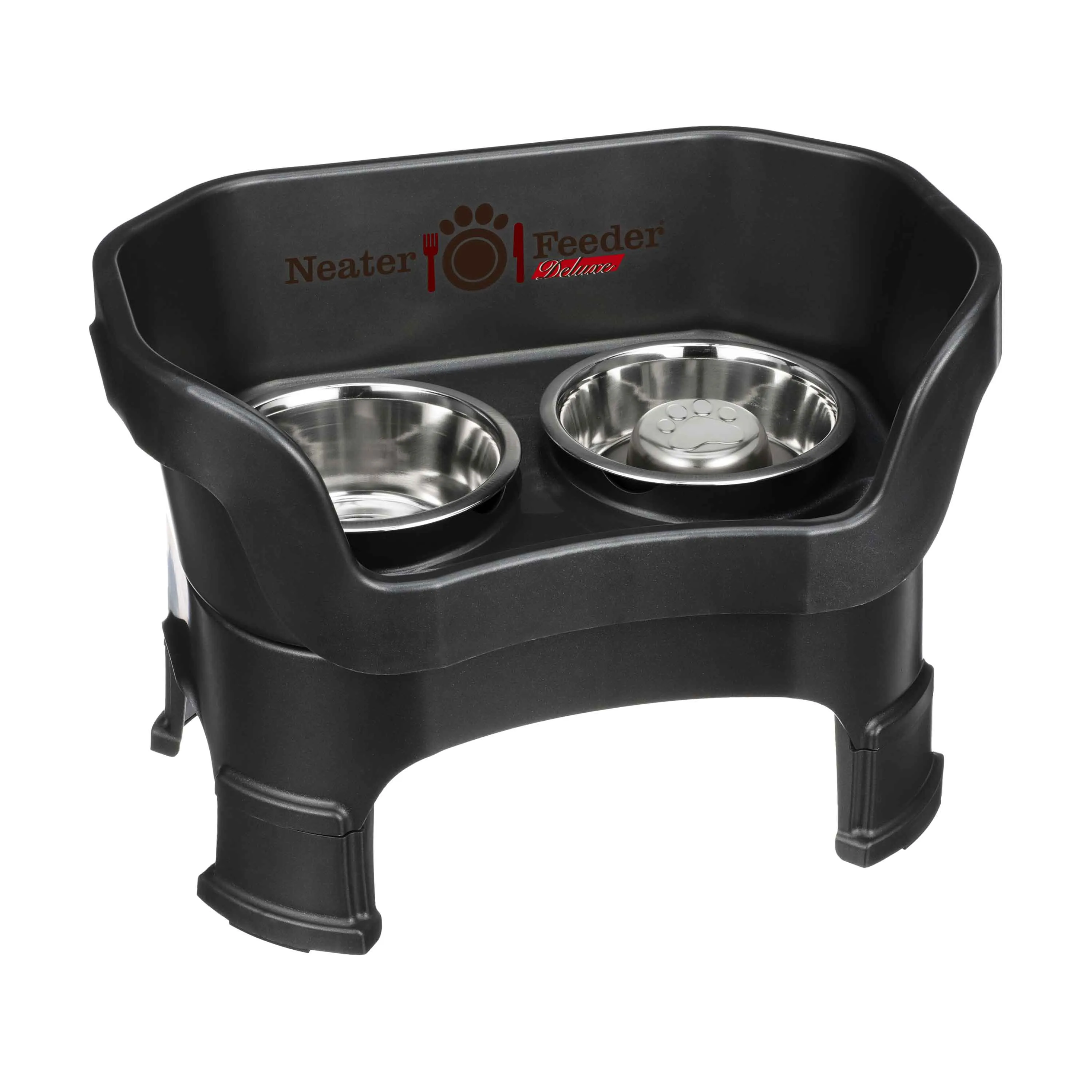 DELUXE Neater Feeder with Stainless Steel Slow Feed Bowl