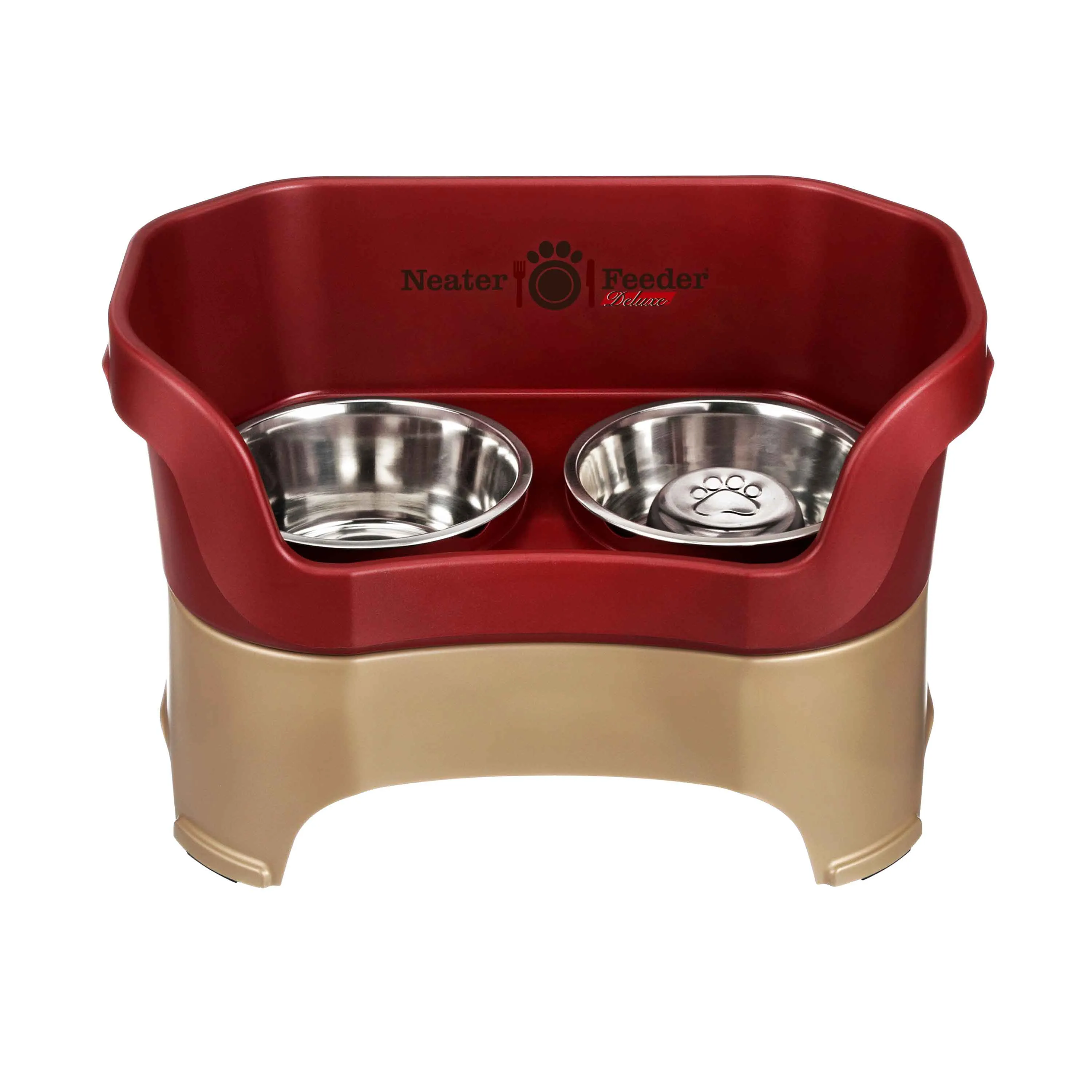 DELUXE Neater Feeder with Stainless Steel Slow Feed Bowl