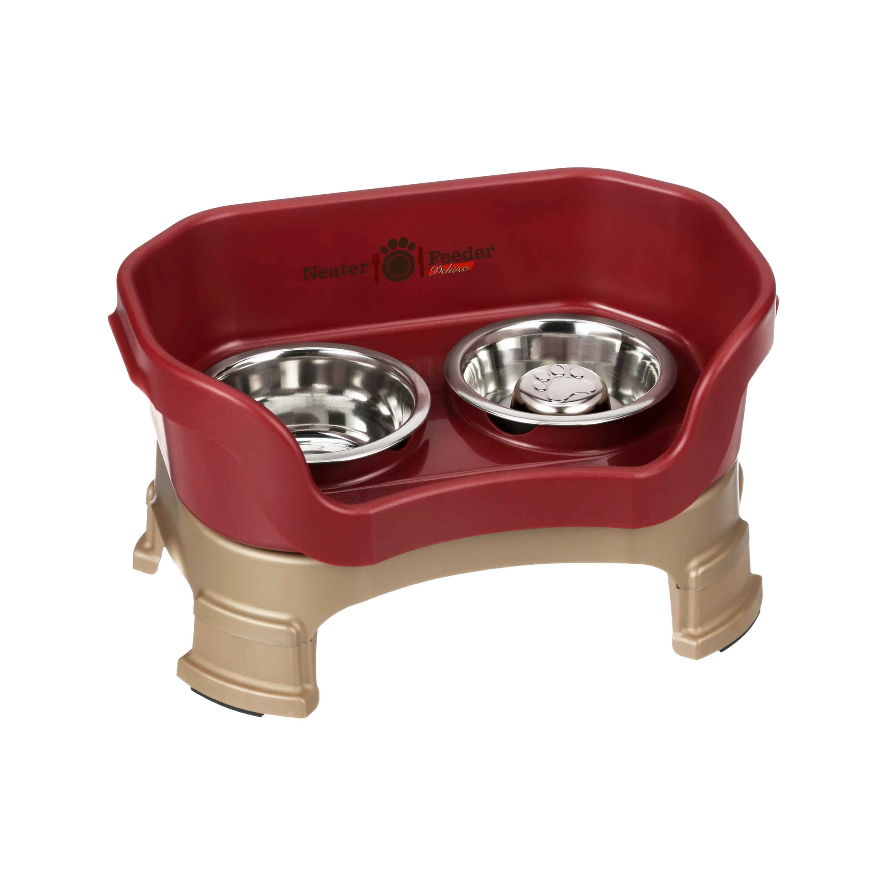 DELUXE Neater Feeder with Stainless Steel Slow Feed Bowl