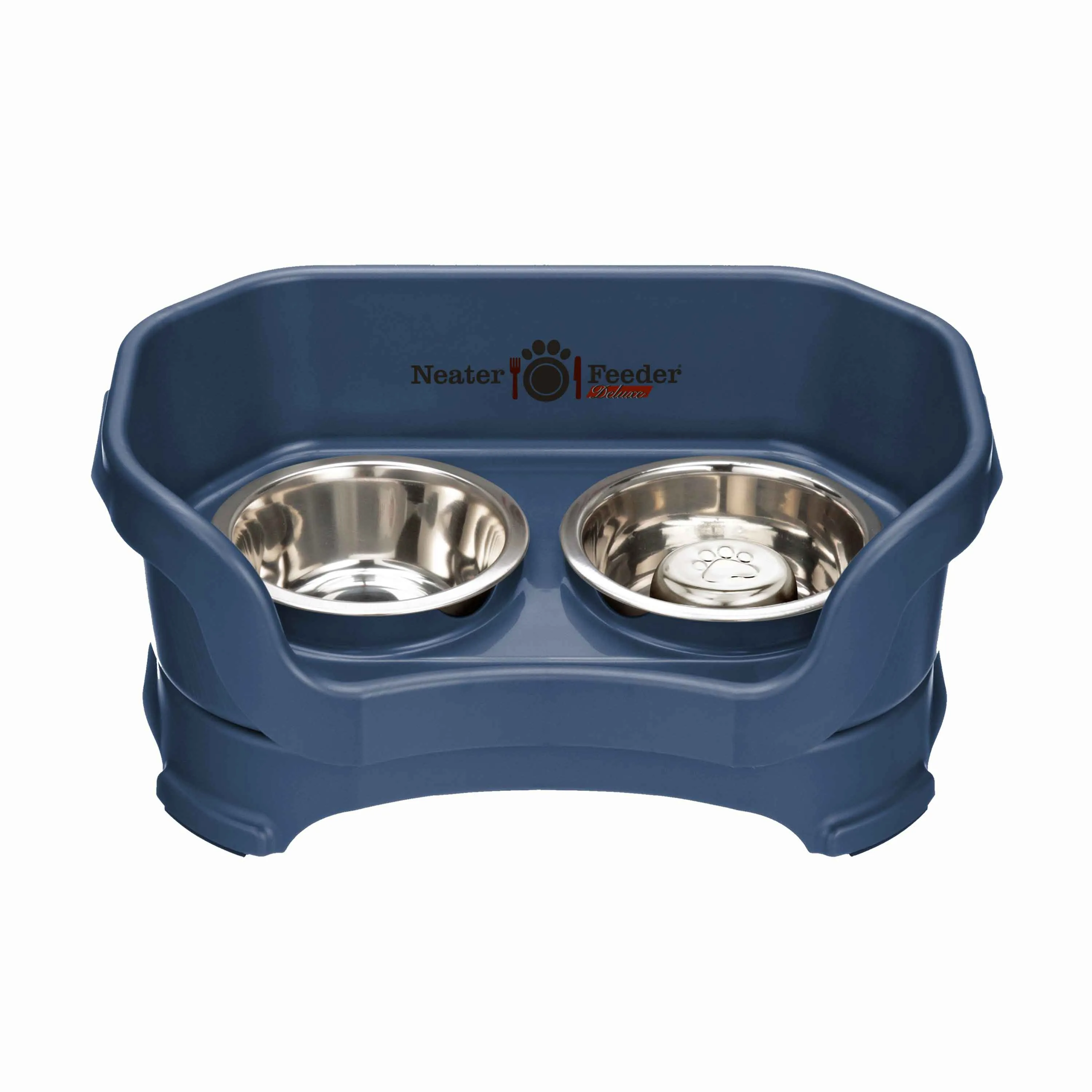 DELUXE Neater Feeder with Stainless Steel Slow Feed Bowl