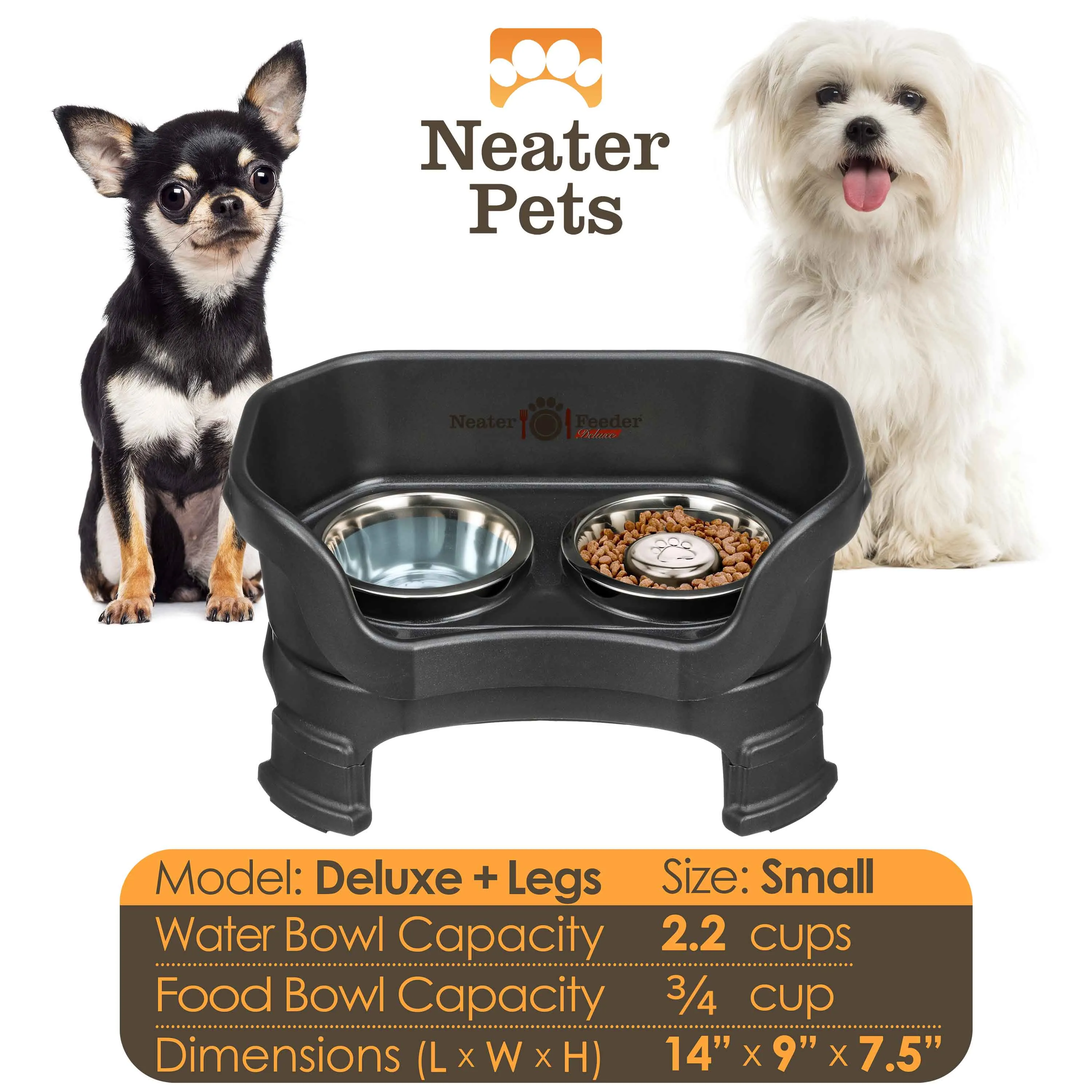 DELUXE Neater Feeder with Stainless Steel Slow Feed Bowl