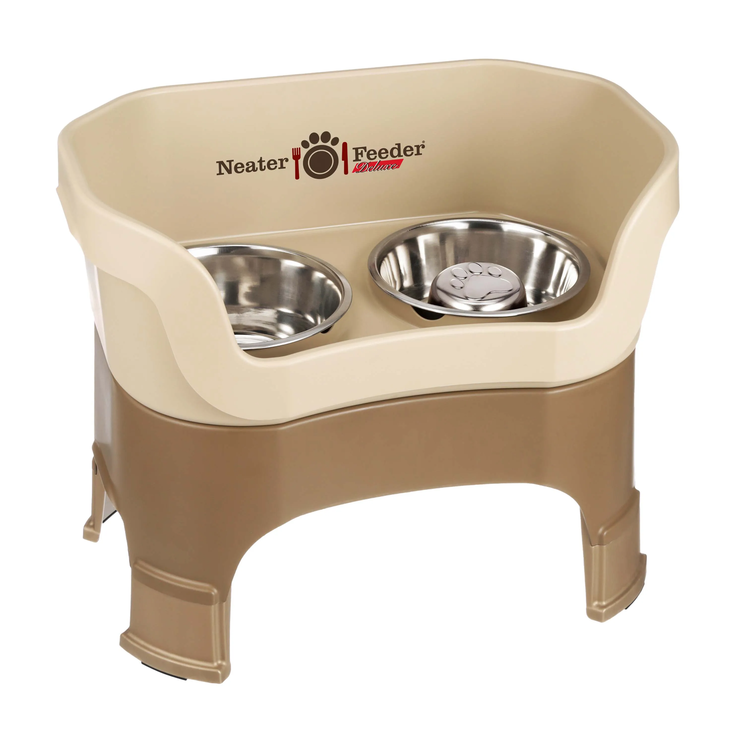 DELUXE Neater Feeder with Stainless Steel Slow Feed Bowl