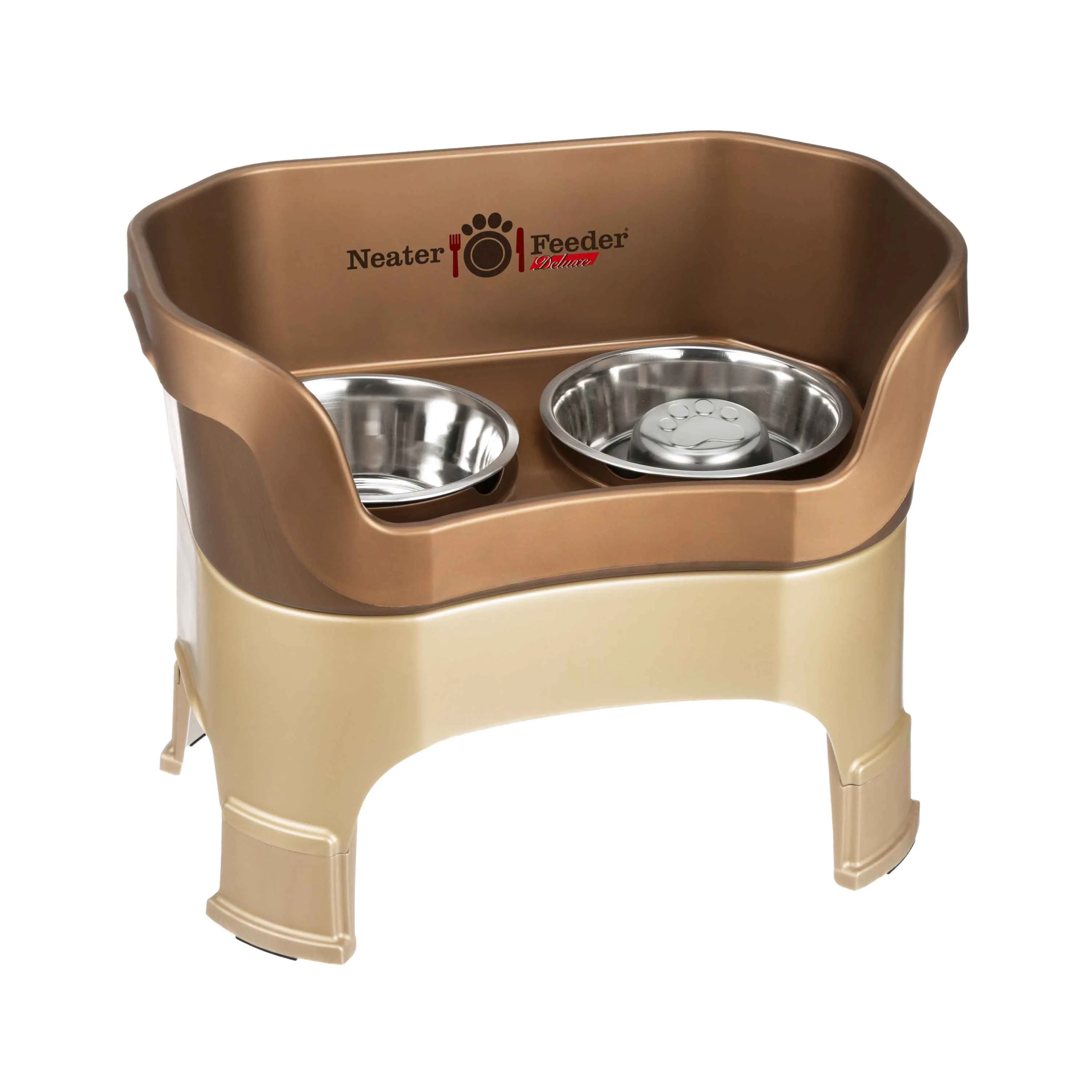 DELUXE Neater Feeder with Stainless Steel Slow Feed Bowl