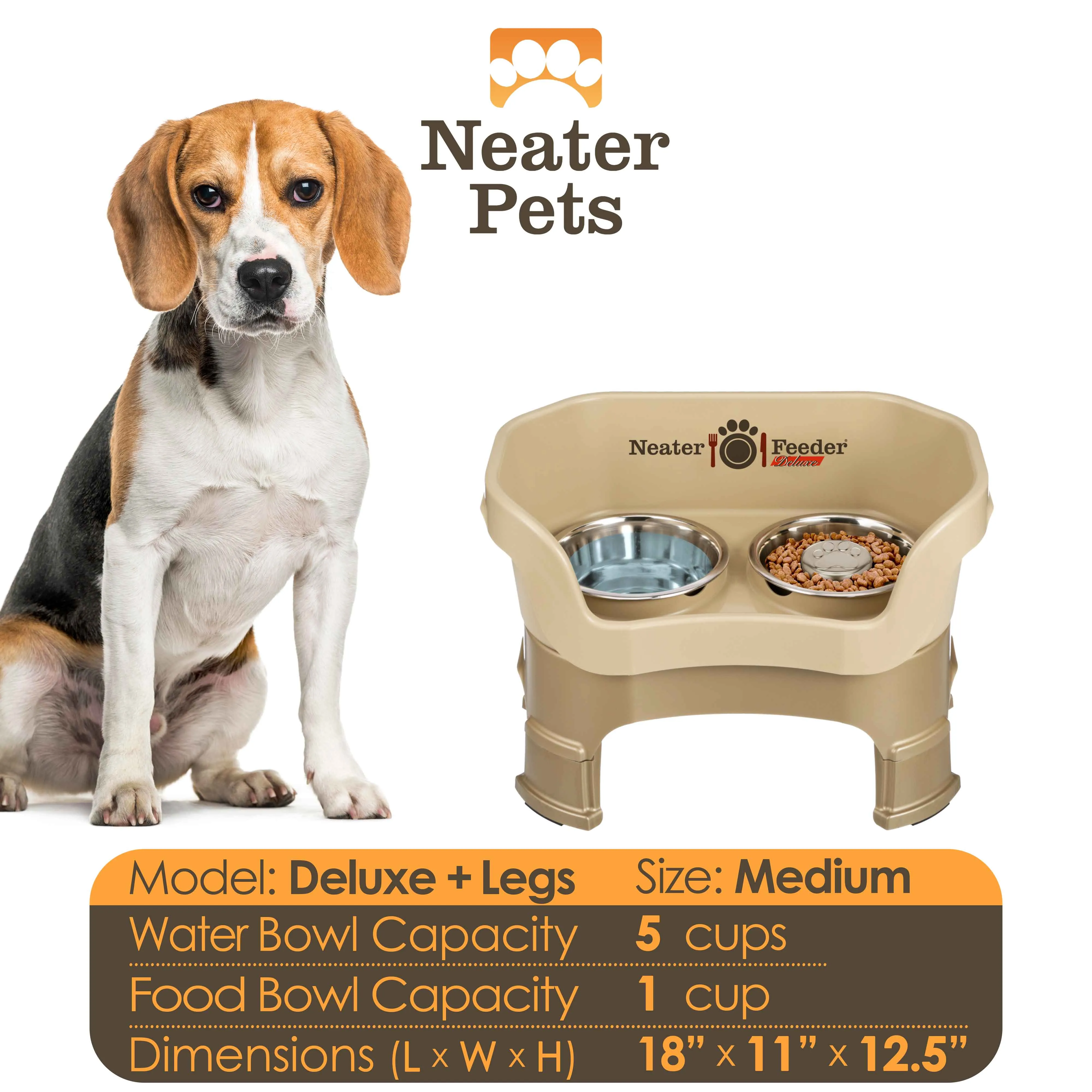 DELUXE Neater Feeder with Stainless Steel Slow Feed Bowl