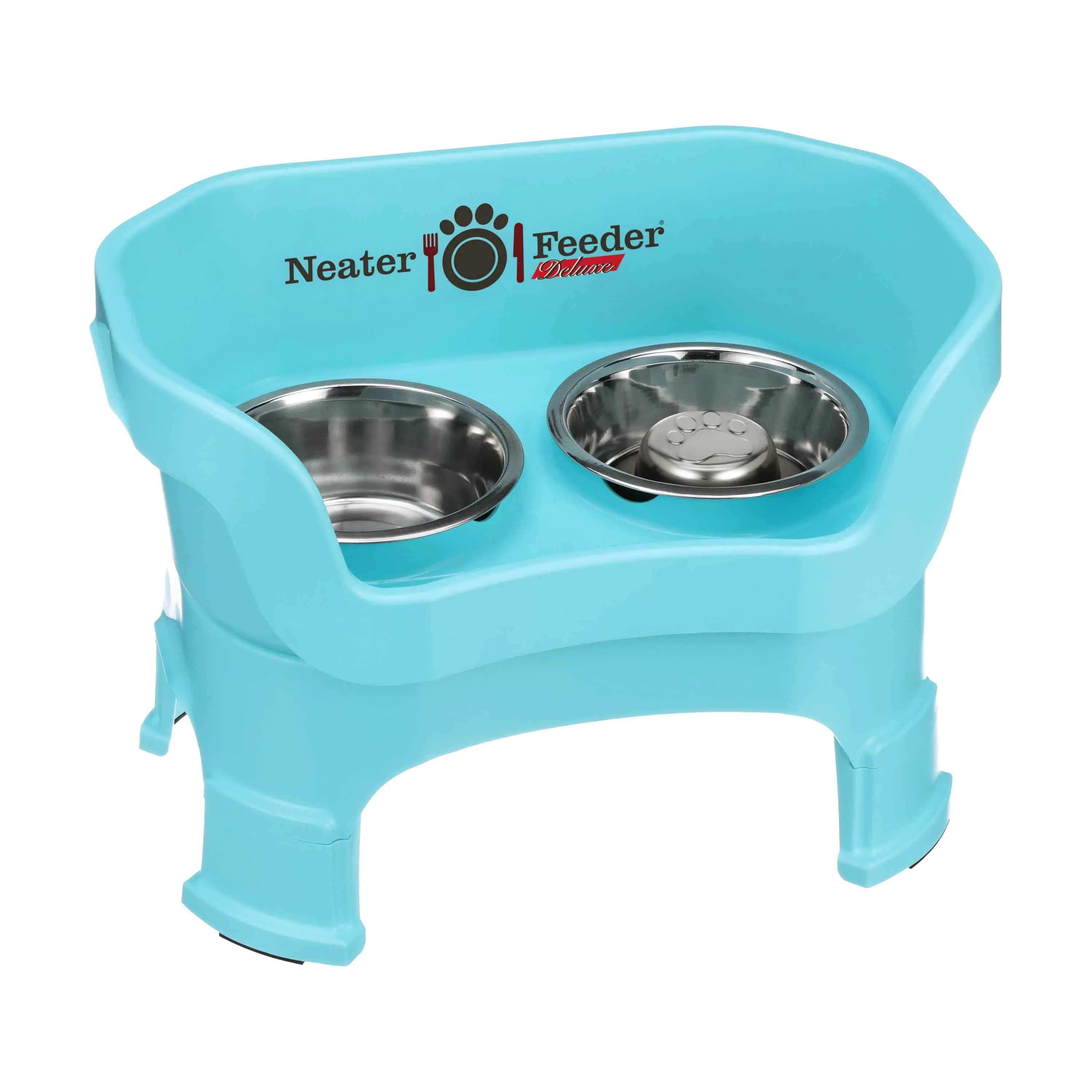 DELUXE Neater Feeder with Stainless Steel Slow Feed Bowl