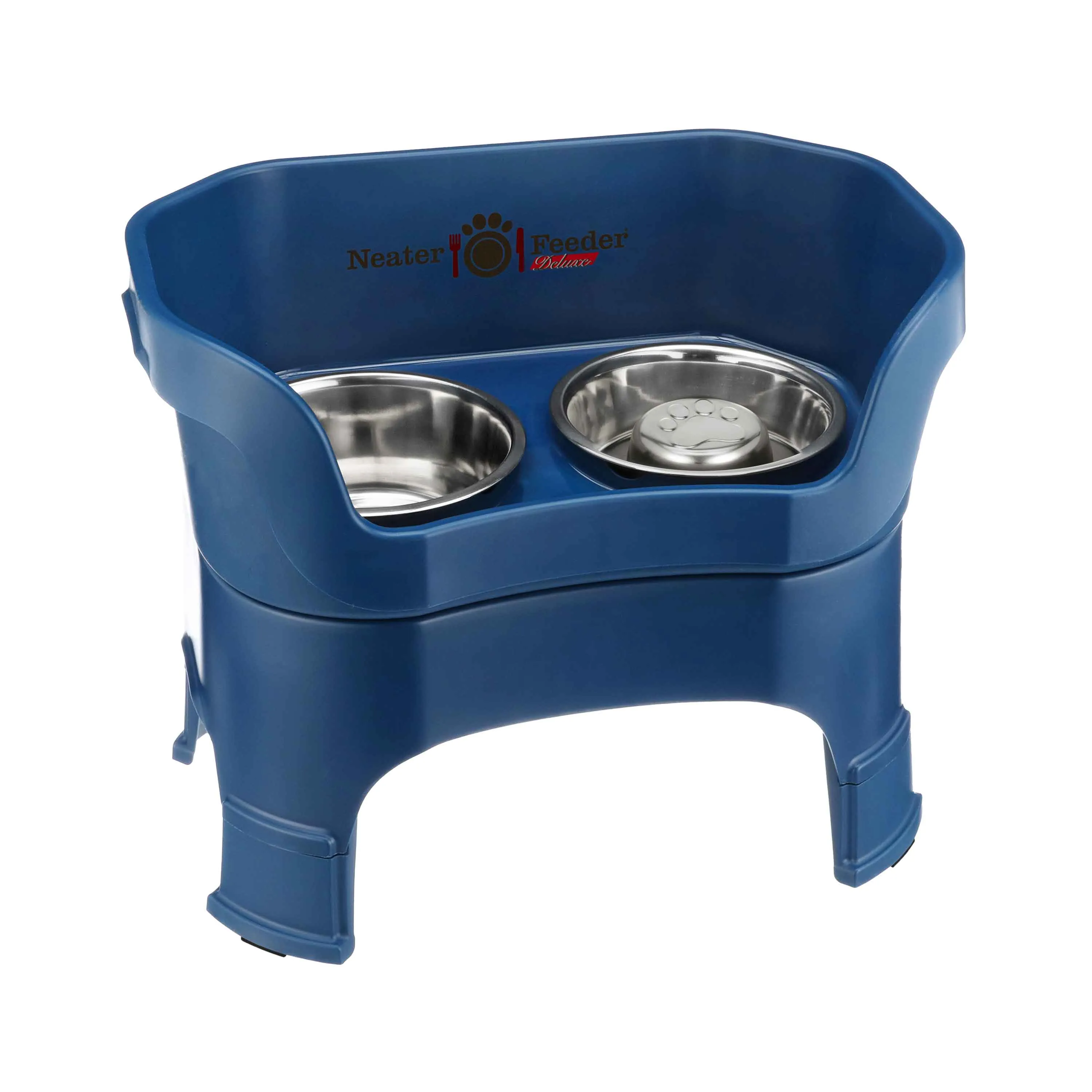 DELUXE Neater Feeder with Stainless Steel Slow Feed Bowl