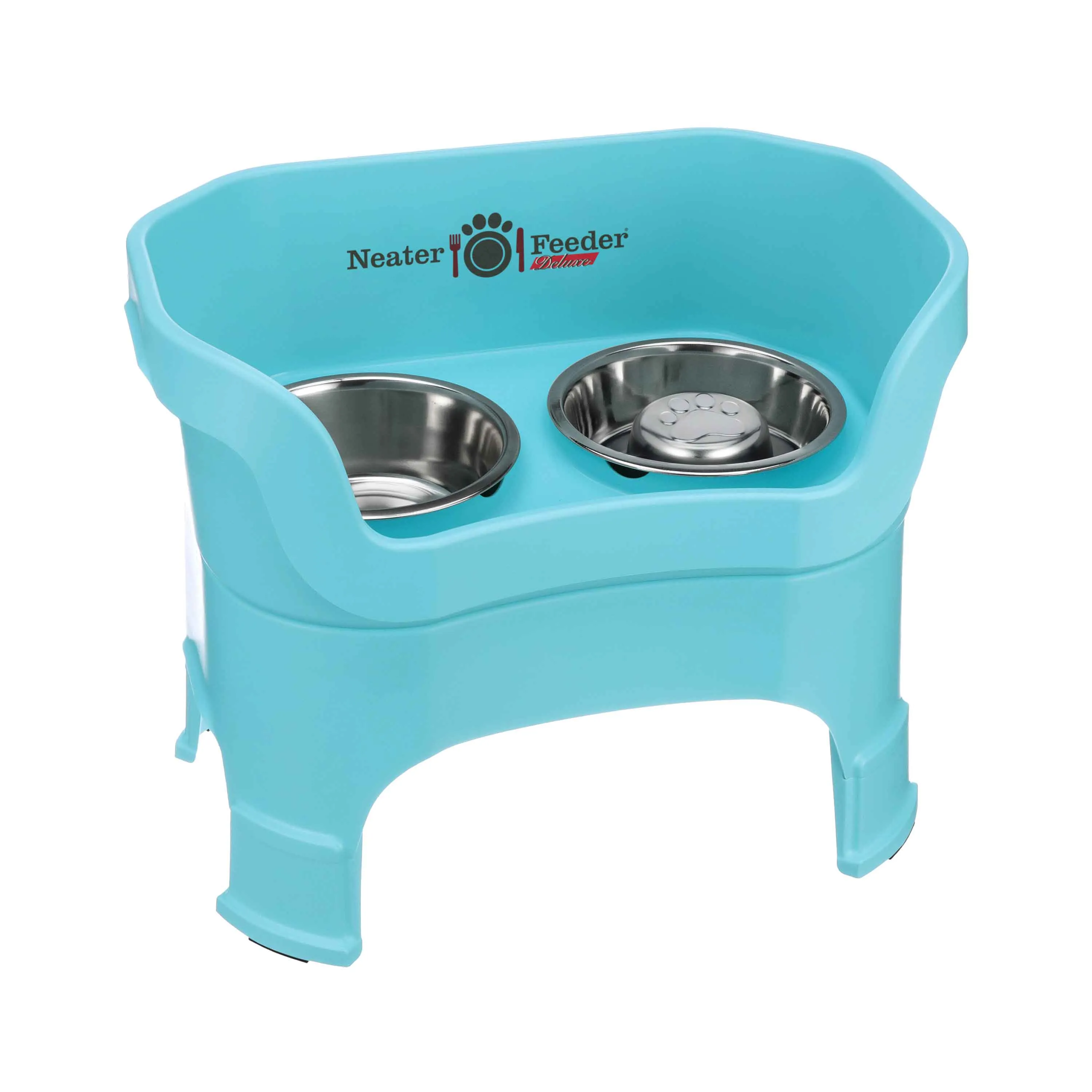 DELUXE Neater Feeder with Stainless Steel Slow Feed Bowl