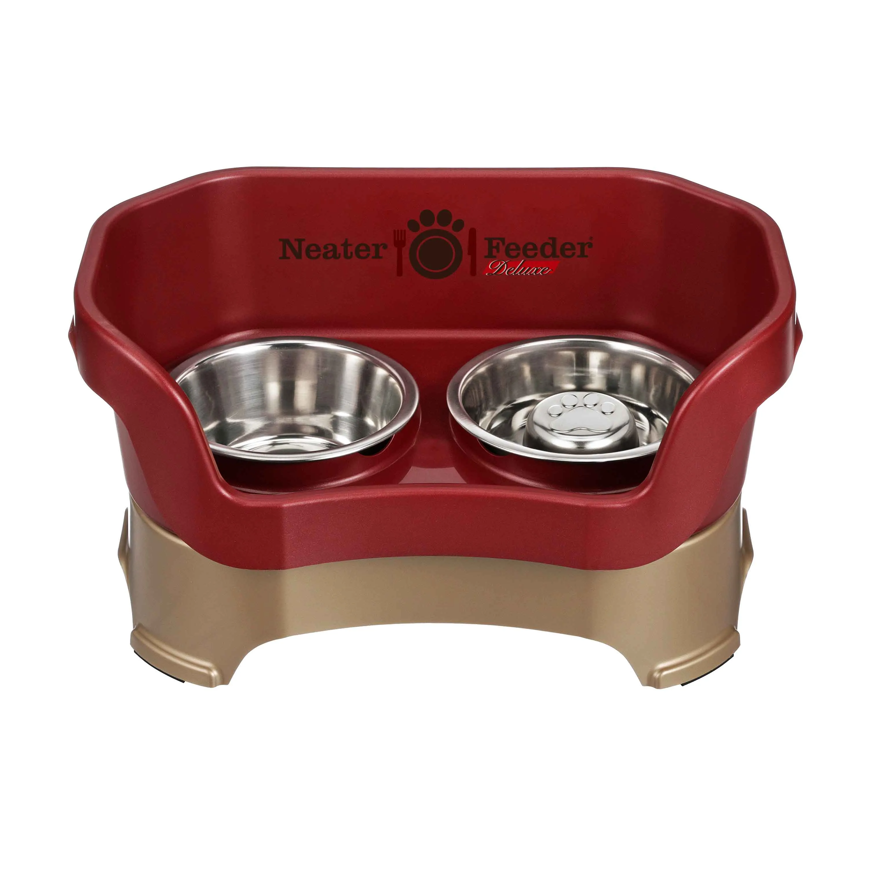 DELUXE Neater Feeder with Stainless Steel Slow Feed Bowl