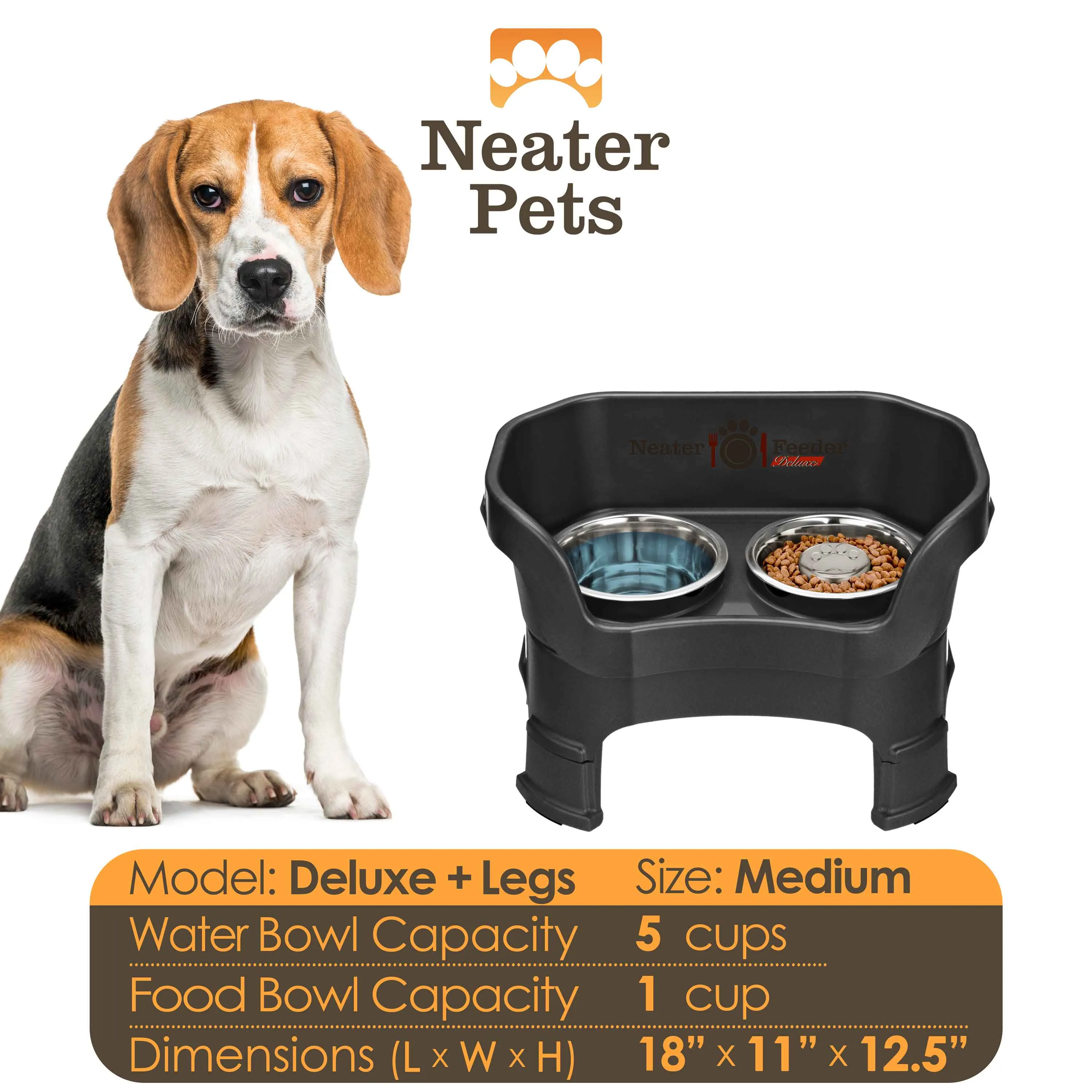 DELUXE Neater Feeder with Stainless Steel Slow Feed Bowl