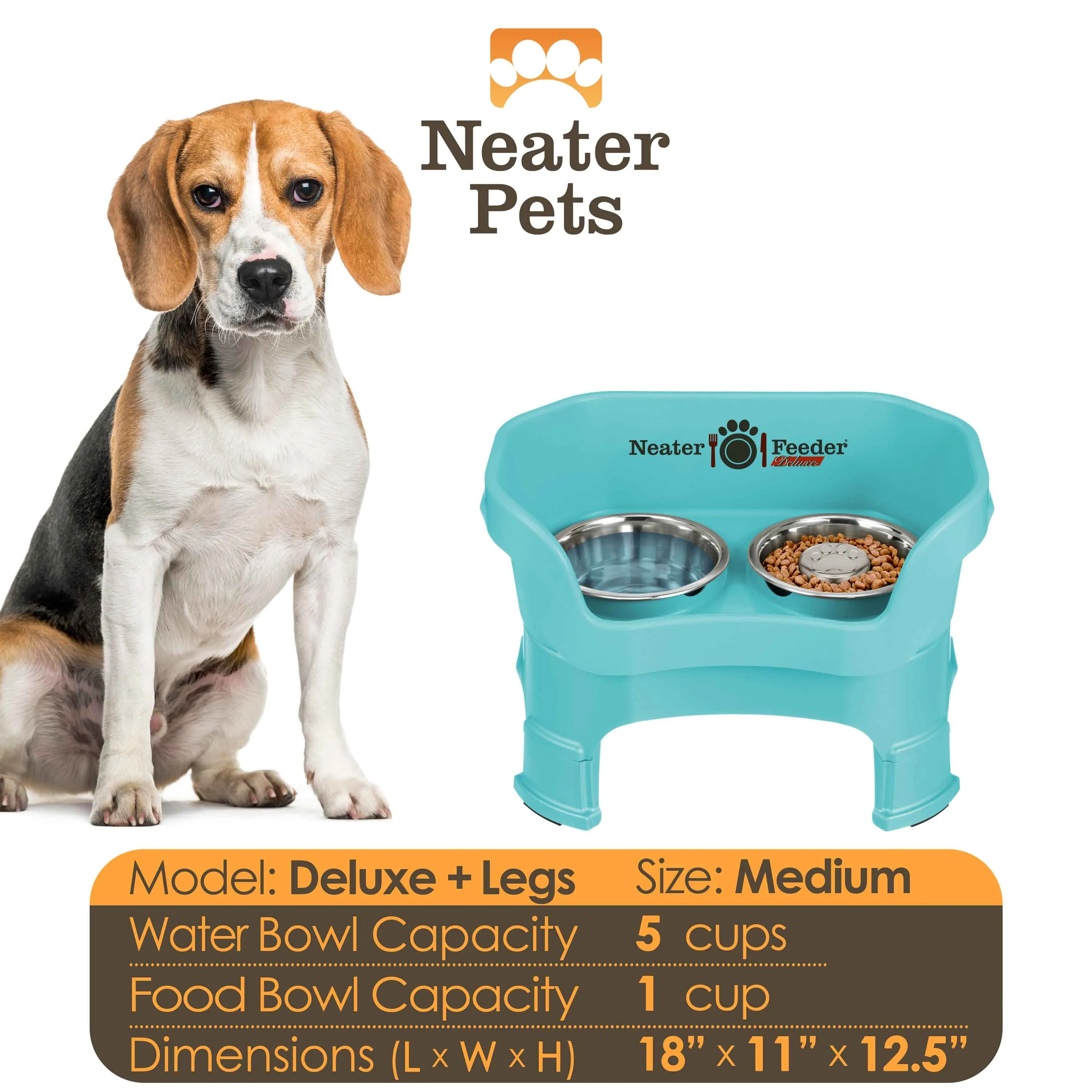 DELUXE Neater Feeder with Stainless Steel Slow Feed Bowl