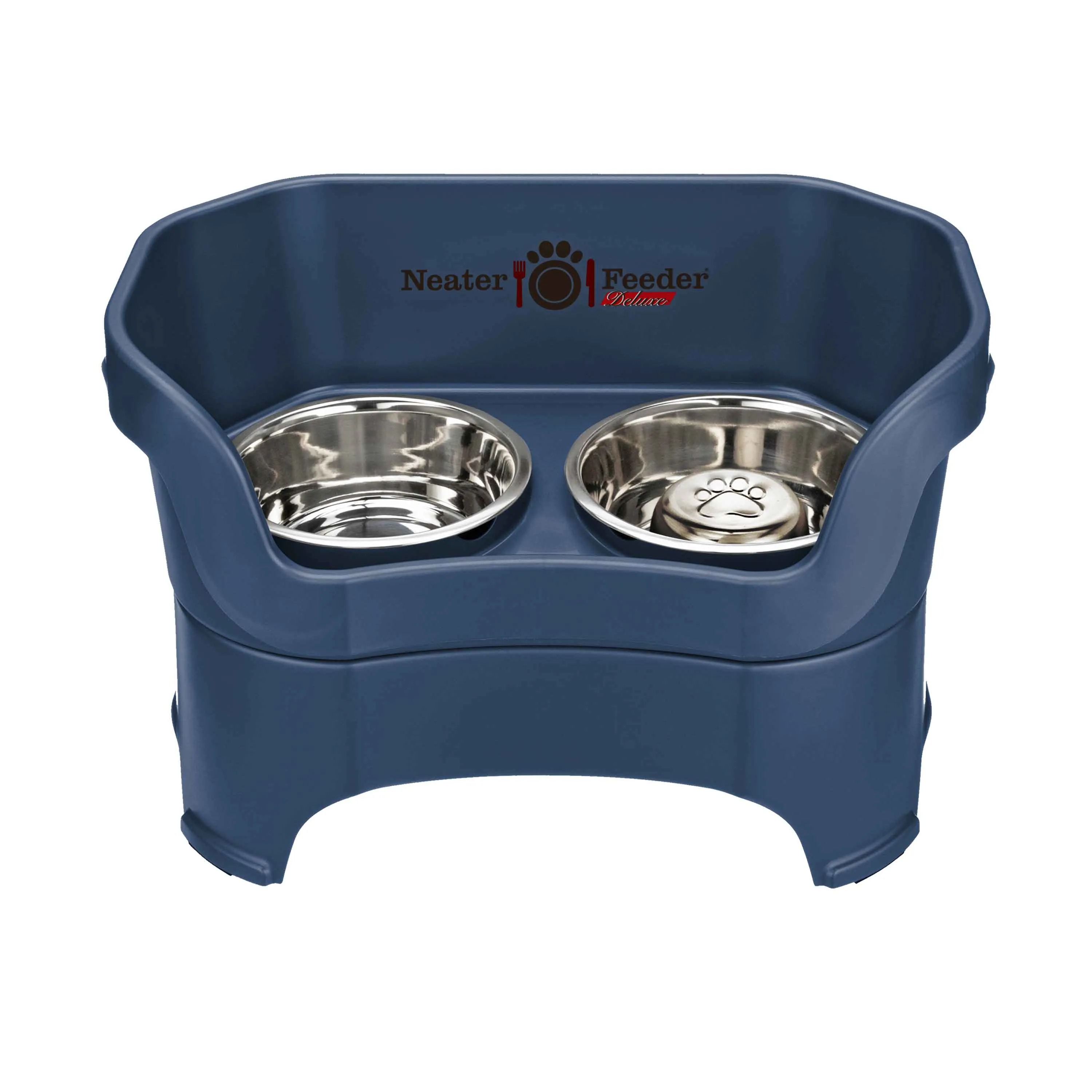 DELUXE Neater Feeder with Stainless Steel Slow Feed Bowl