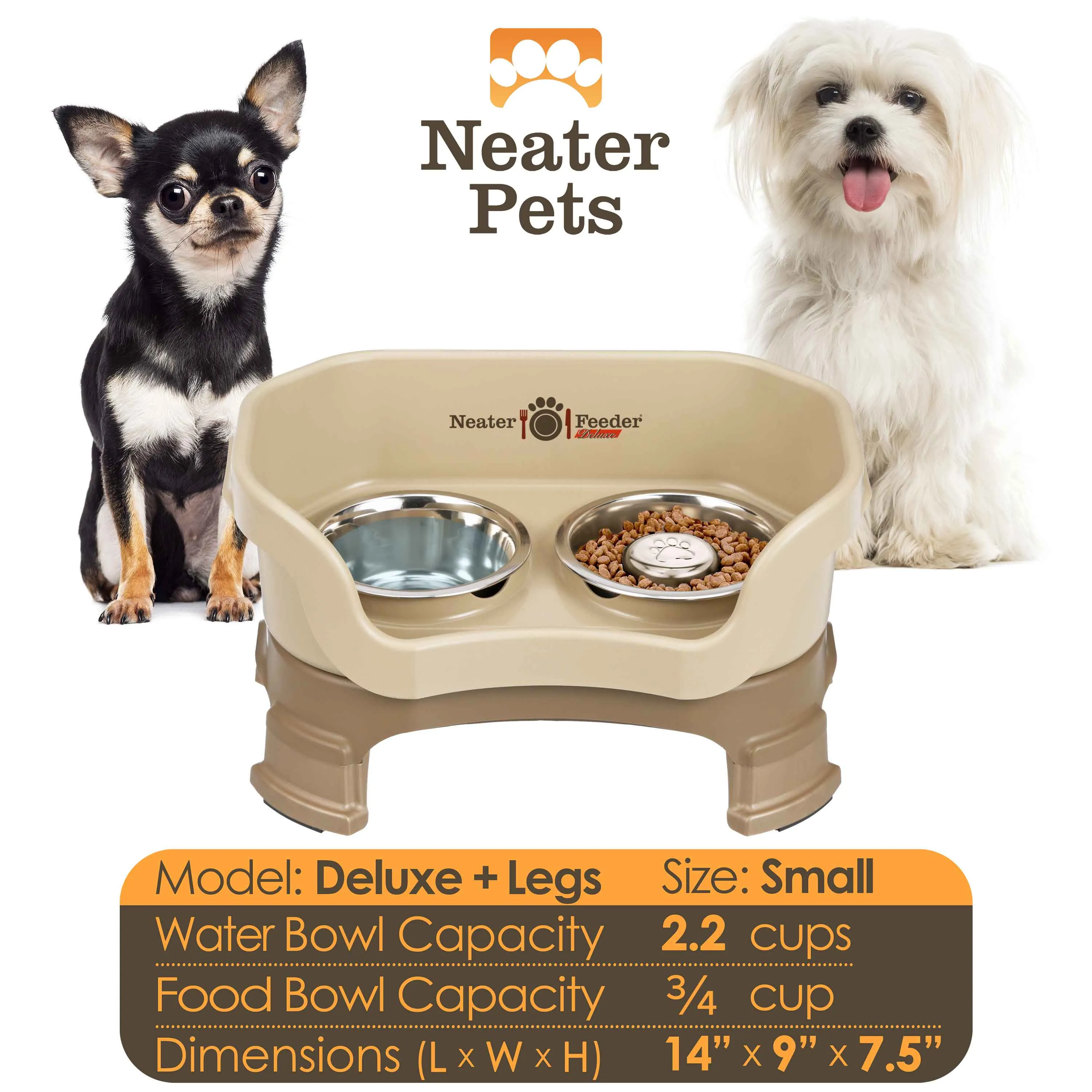 DELUXE Neater Feeder with Stainless Steel Slow Feed Bowl