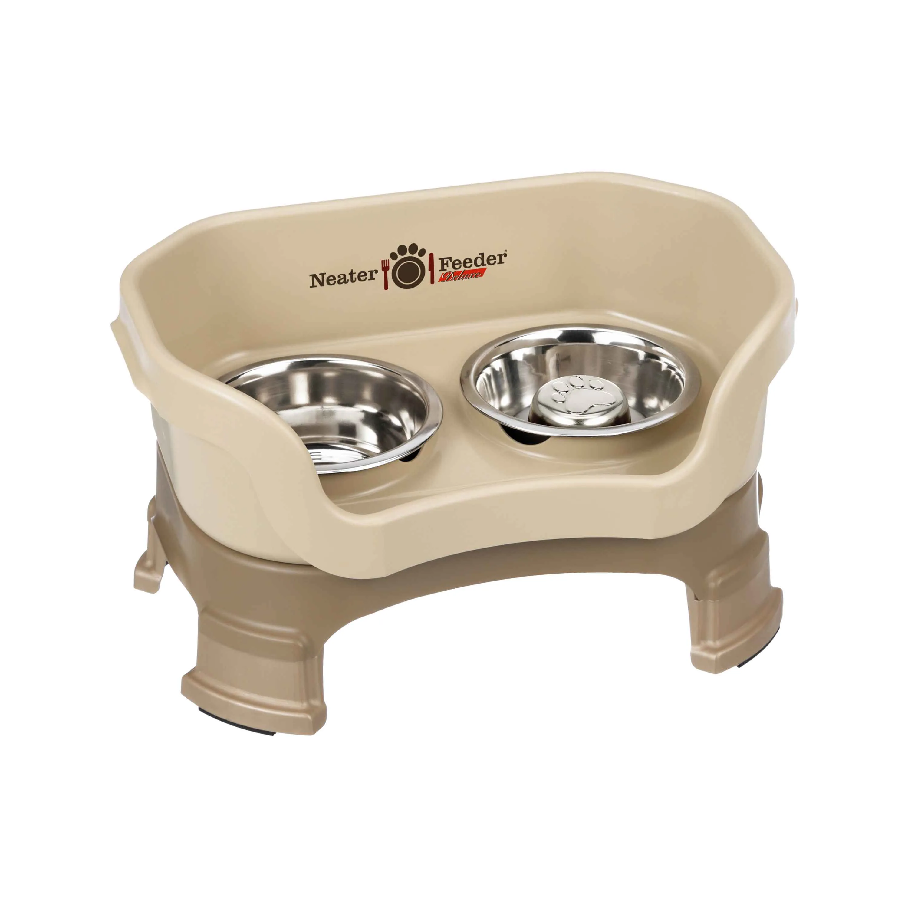 DELUXE Neater Feeder with Stainless Steel Slow Feed Bowl