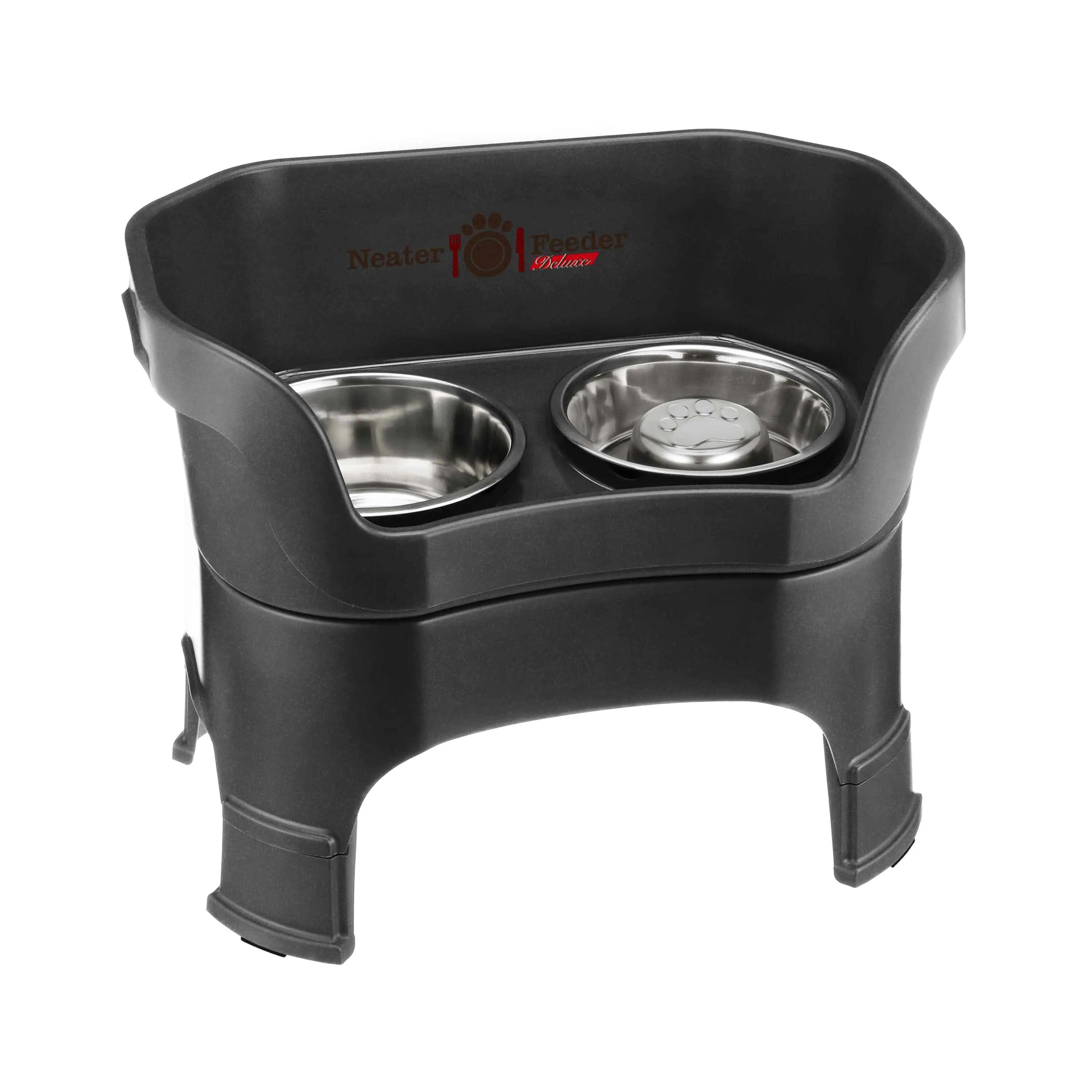 DELUXE Neater Feeder with Stainless Steel Slow Feed Bowl