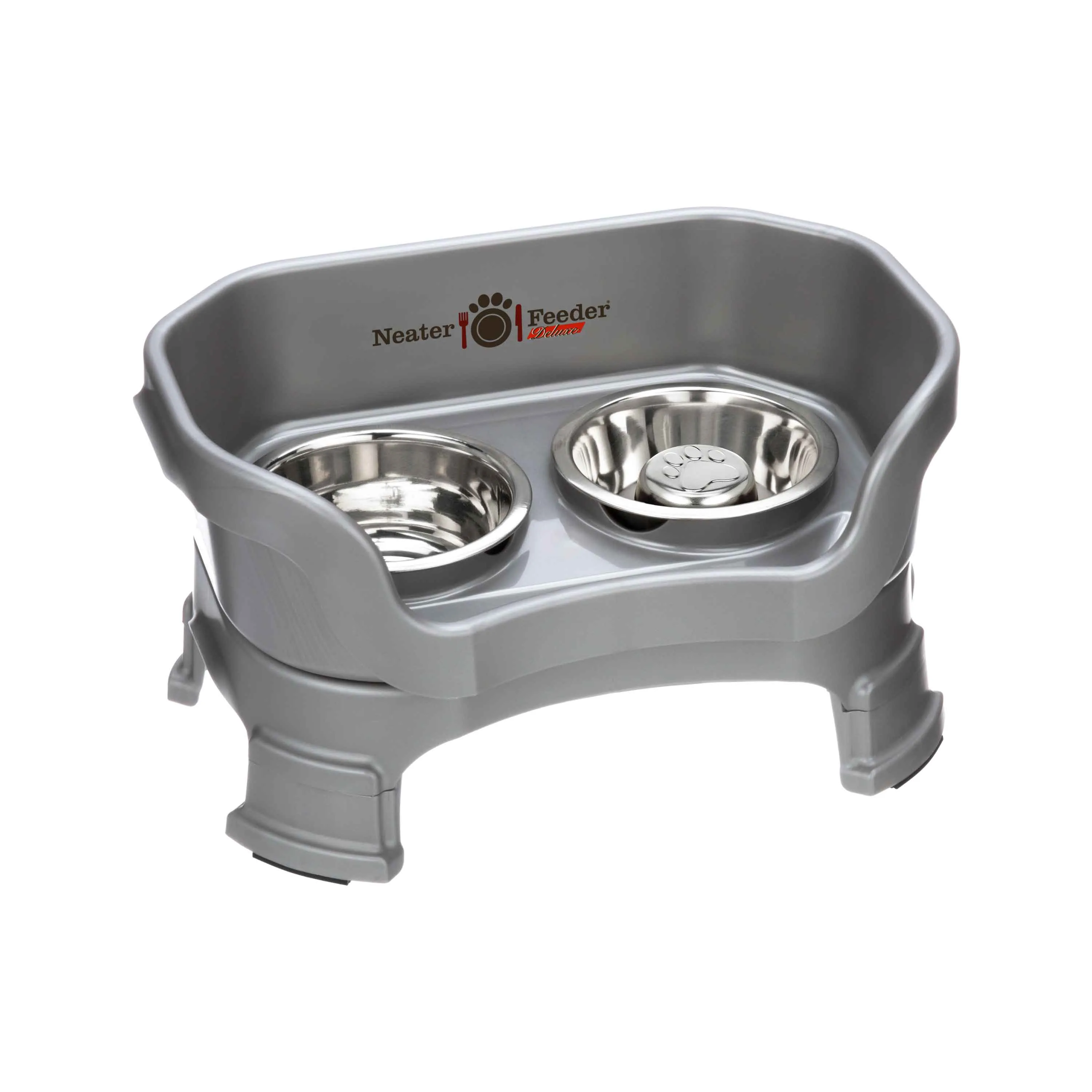 DELUXE Neater Feeder with Stainless Steel Slow Feed Bowl