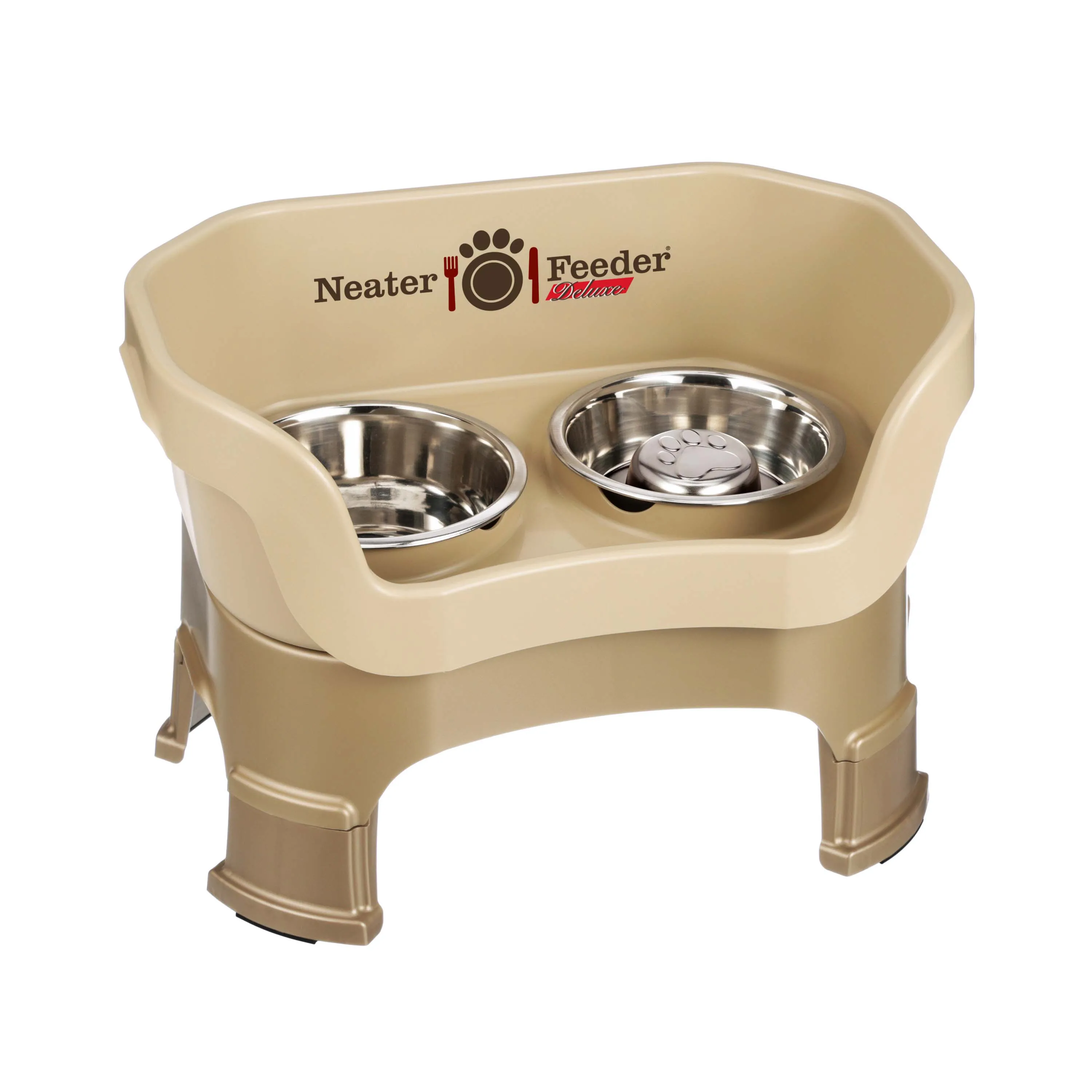 DELUXE Neater Feeder with Stainless Steel Slow Feed Bowl