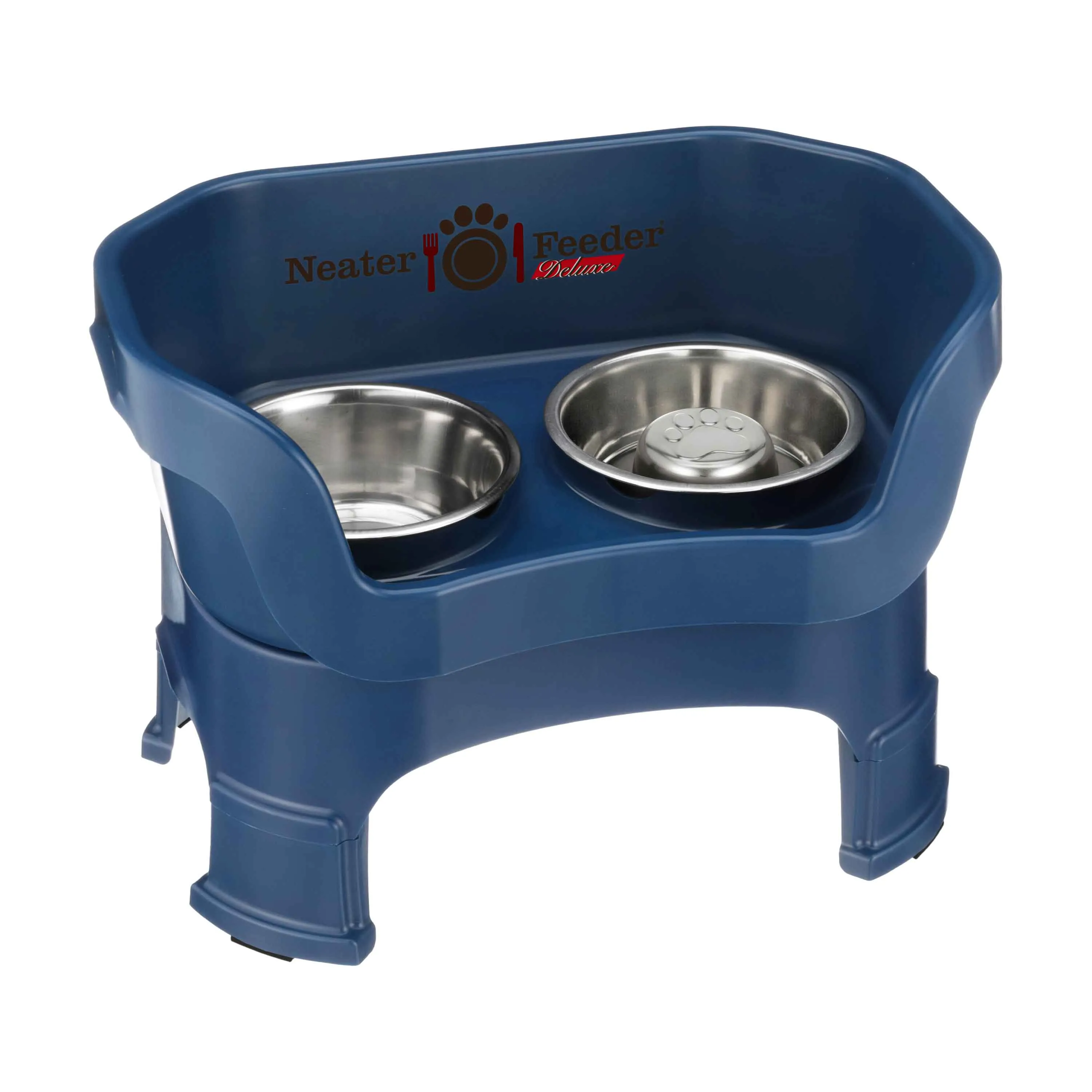 DELUXE Neater Feeder with Stainless Steel Slow Feed Bowl