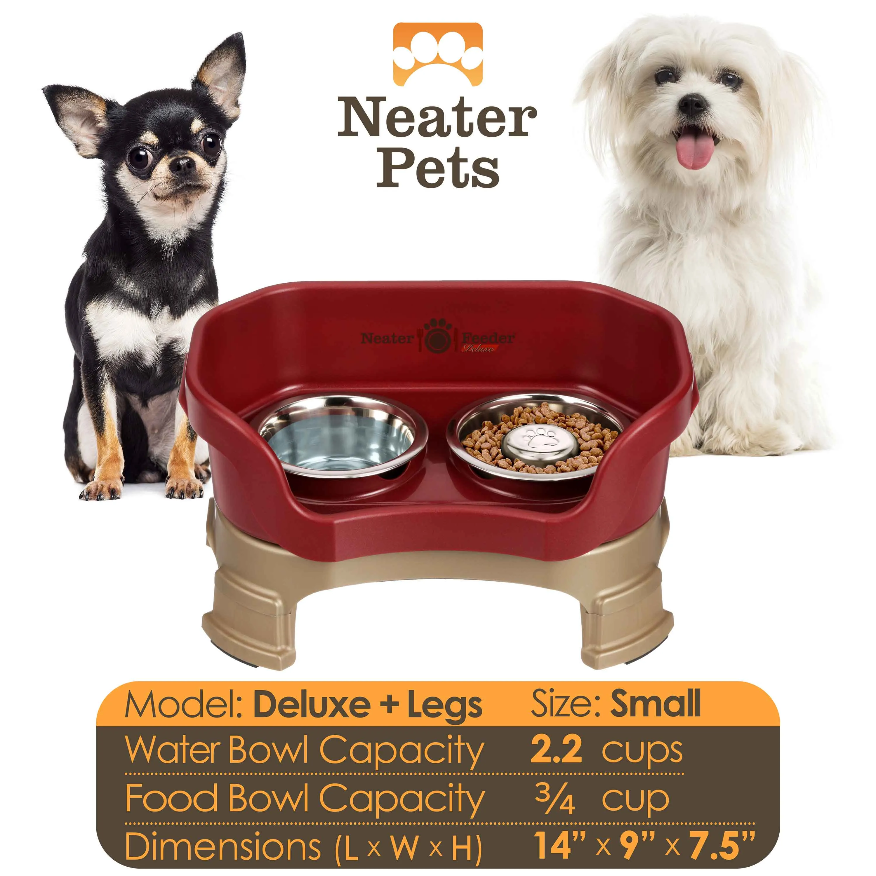 DELUXE Neater Feeder with Stainless Steel Slow Feed Bowl