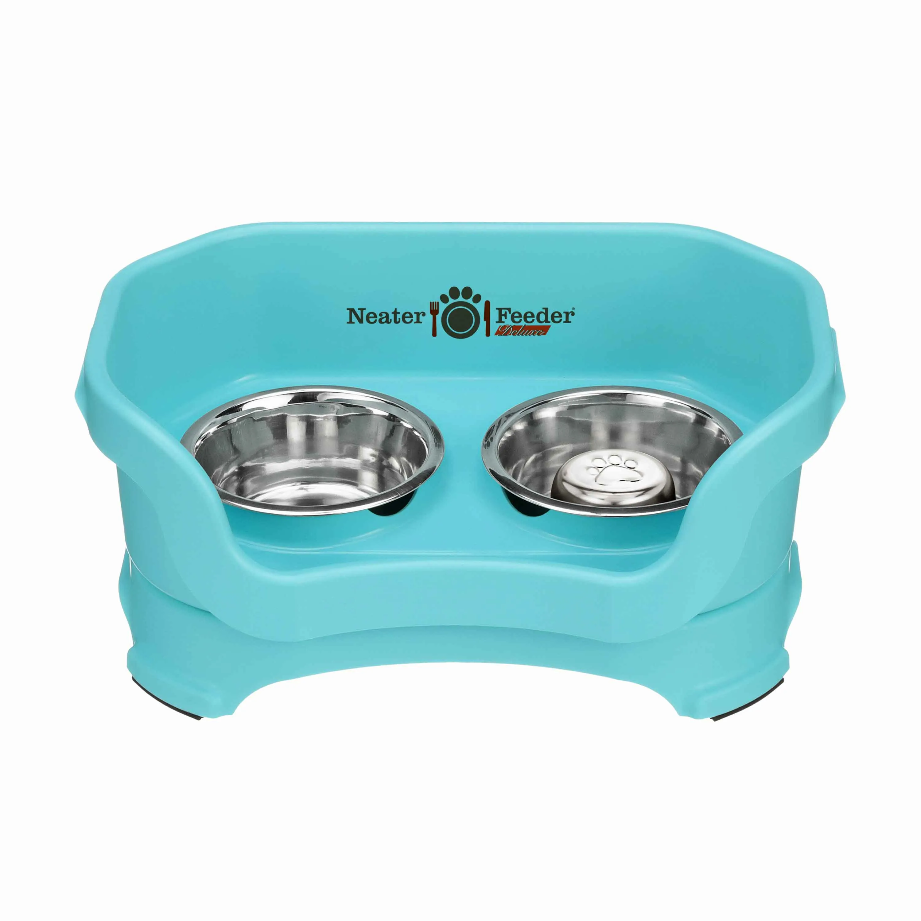 DELUXE Neater Feeder with Stainless Steel Slow Feed Bowl