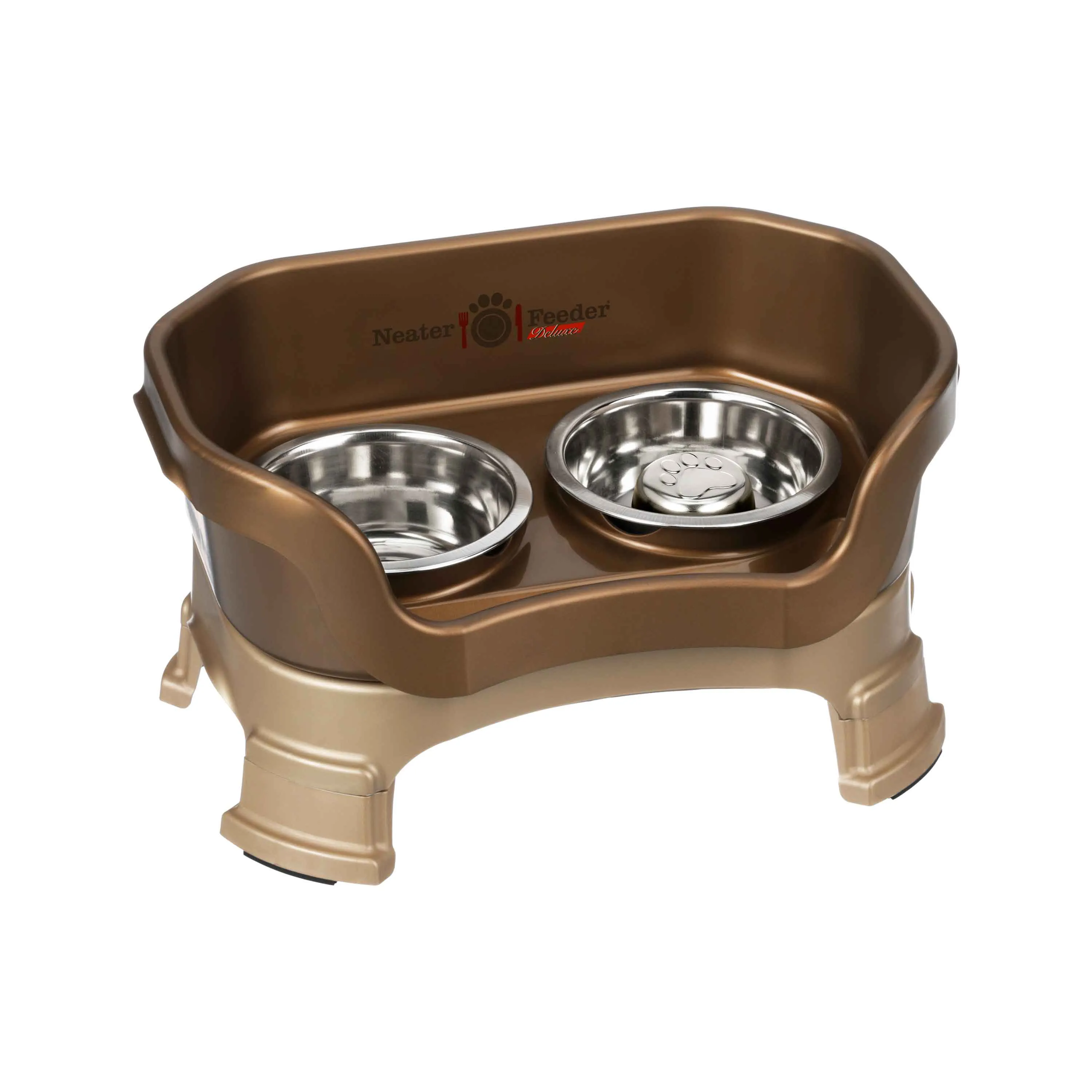 DELUXE Neater Feeder with Stainless Steel Slow Feed Bowl