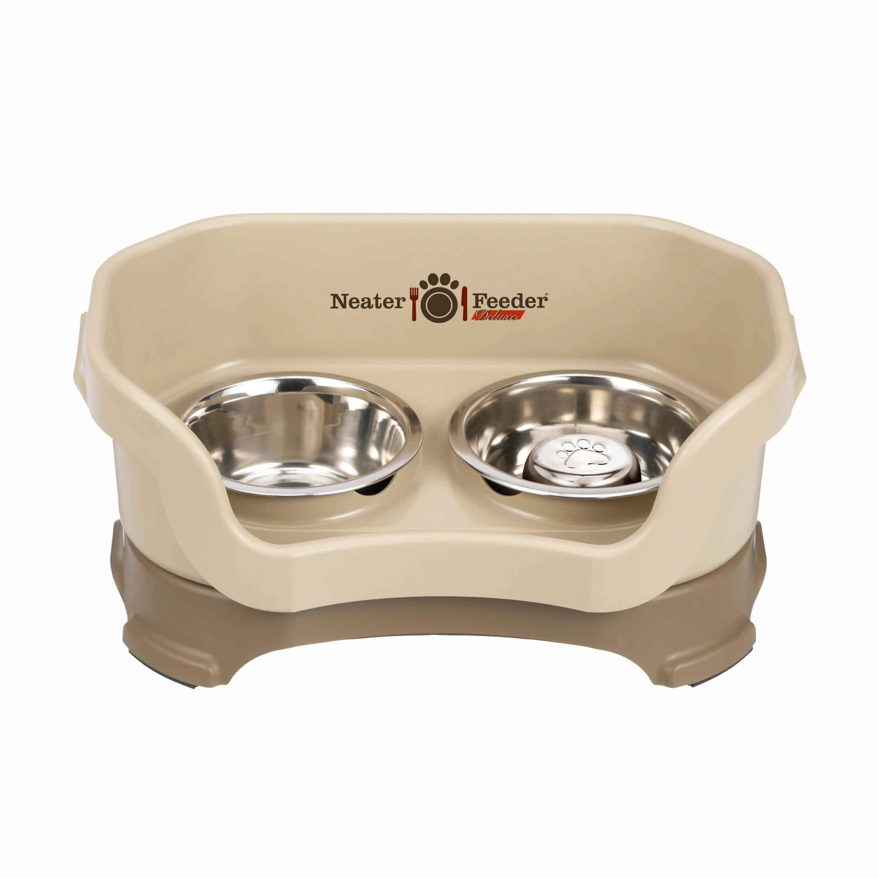DELUXE Neater Feeder with Stainless Steel Slow Feed Bowl
