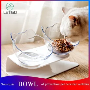 Elevate Mealtime with Our Creative Dual Raised Cat Food Bowls Set!