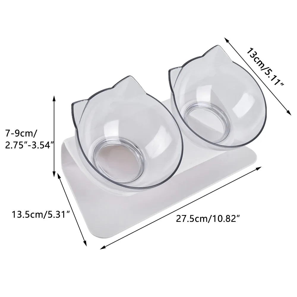 Elevate Mealtime with Our Creative Dual Raised Cat Food Bowls Set!