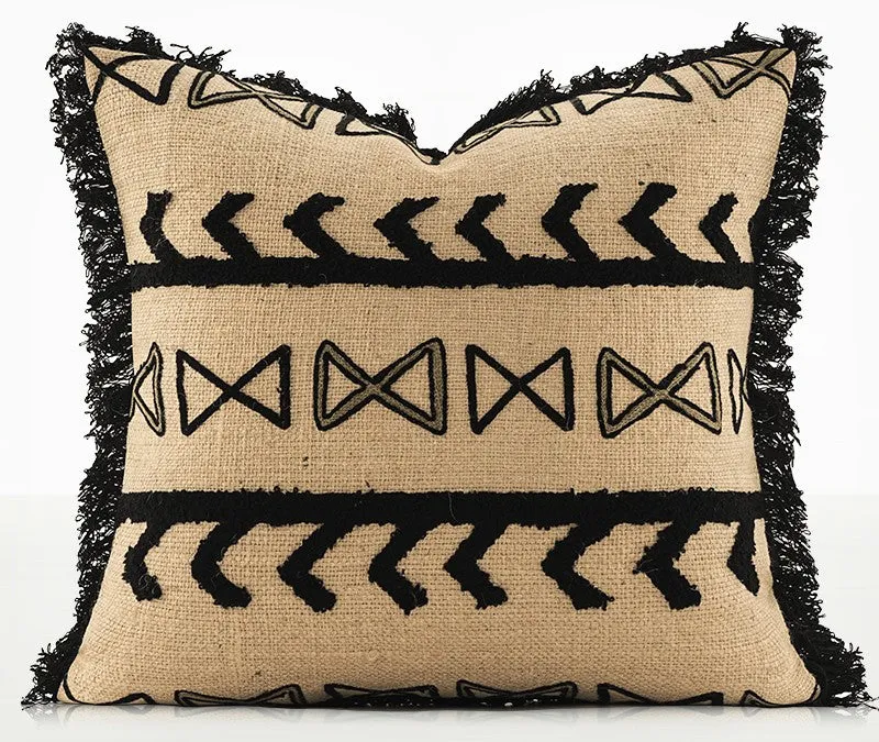 Ethnic Square Modern Throw Pillows for Couch, Contemporary Modern Sofa Pillows, Decorative Throw Pillows for Bedroom, Large Throw Pillow for Interior Design
