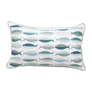Fish Pattern Lumber Indoor Outdoor Pillow